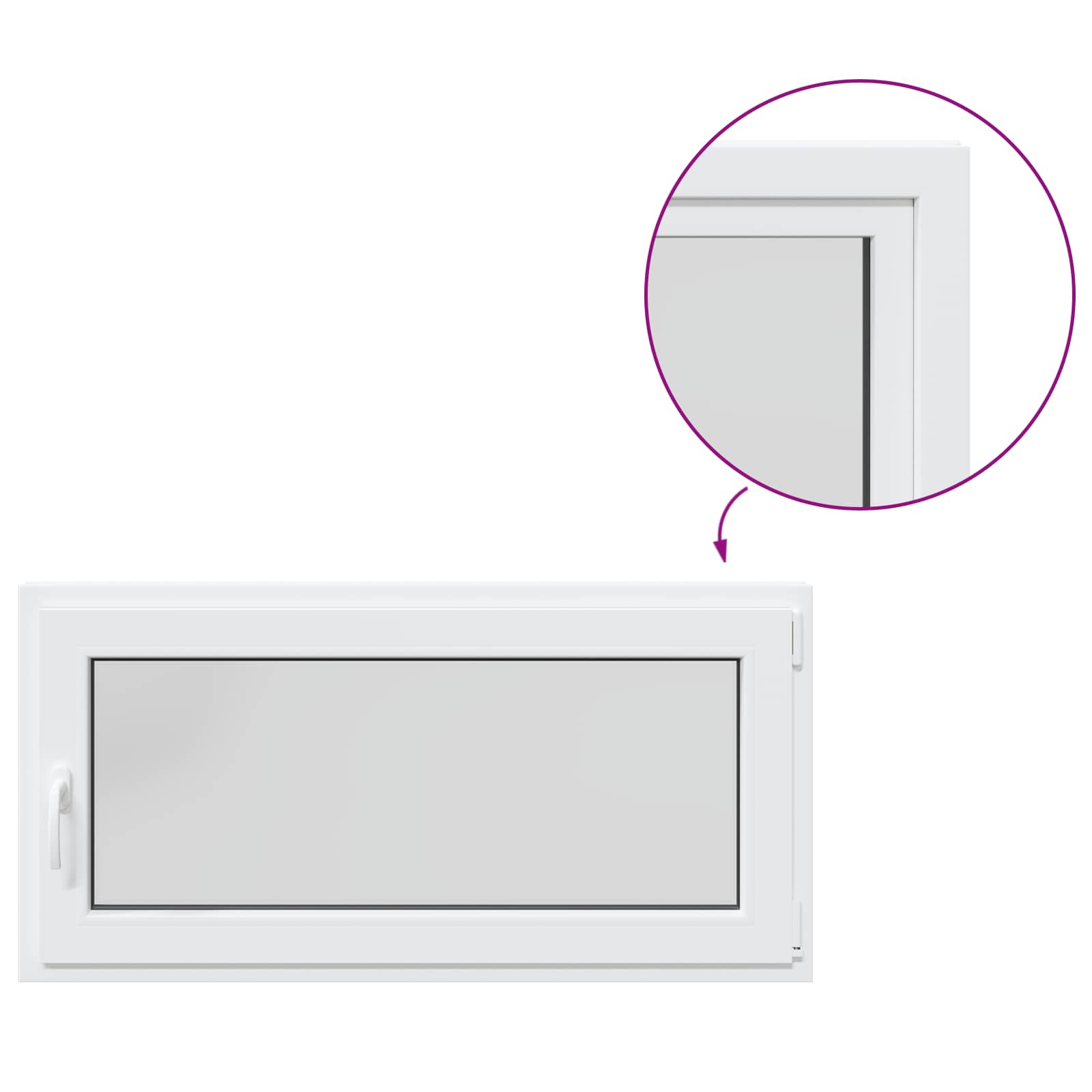 Прозорец за мазе RISOR 120 x 50 cm PVC и стъкло — изображение 2