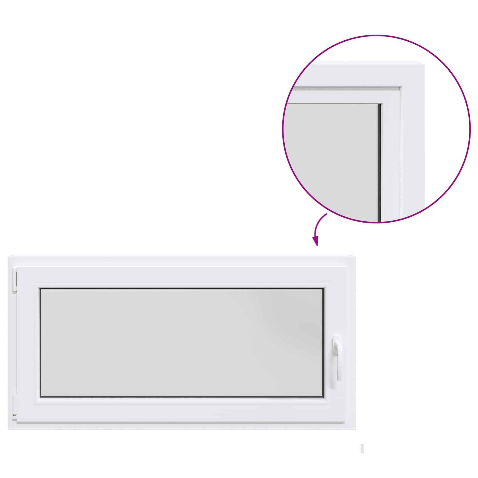 Прозорец за мазе RISOR 120 x 50 cm PVC и стъкло — изображение 2
