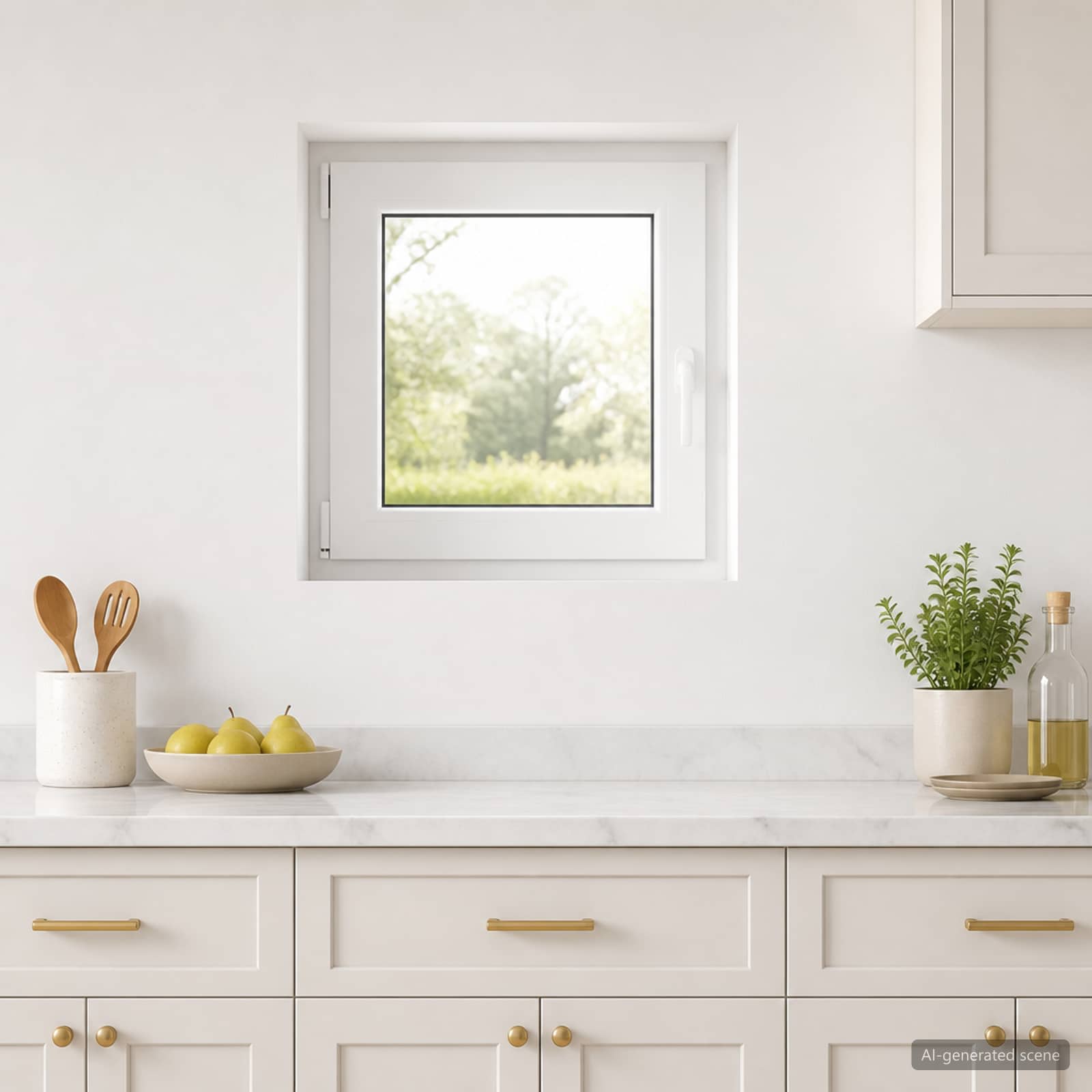 vidaXL Kældervindue RISOR 55 x 55 cm PVC og glas
