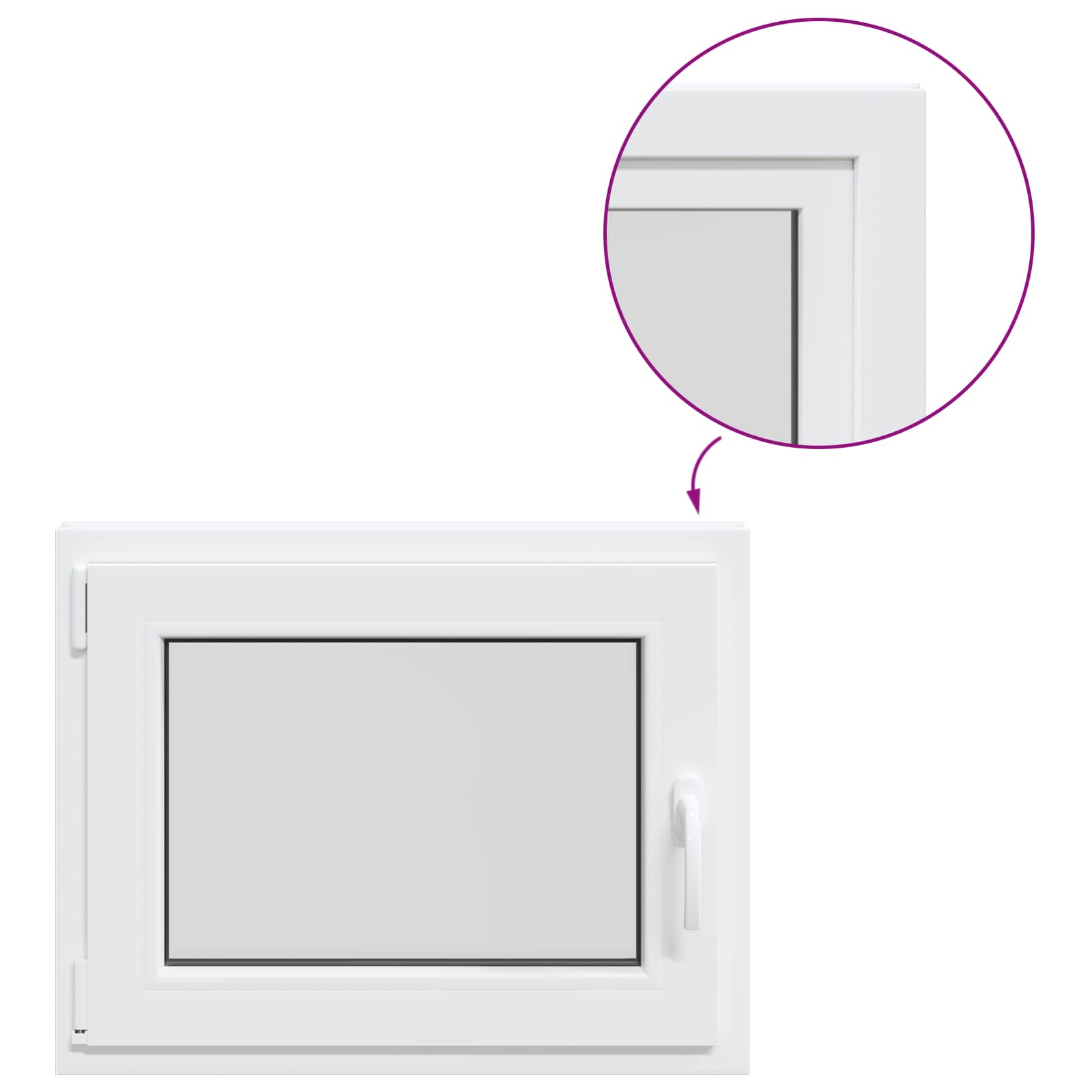 Прозорец за мазе RISOR 50 x 55 см PVC и стъкло — изображение 2