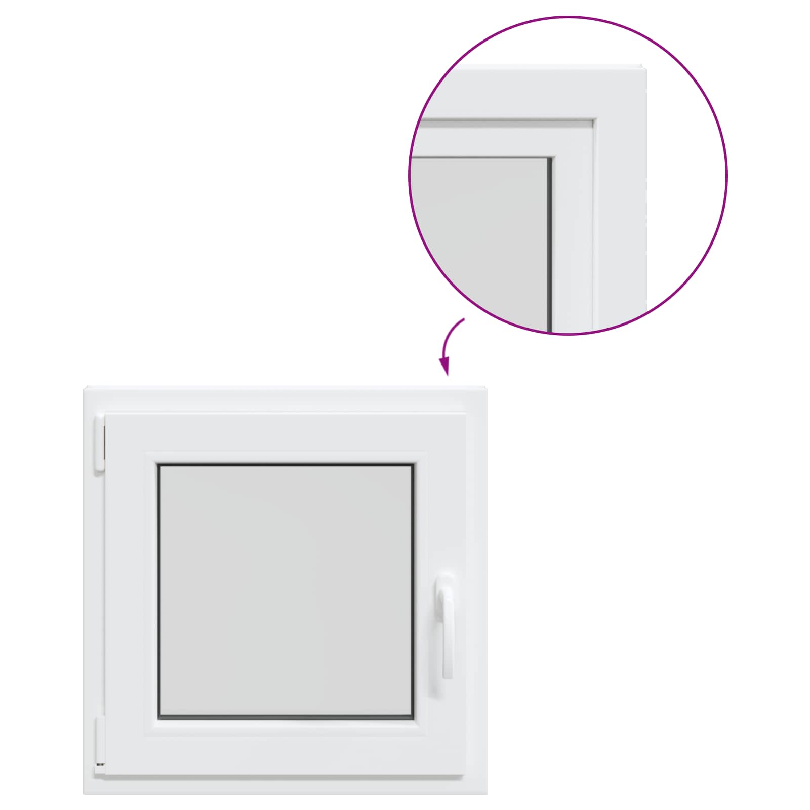 Прозорец за мазе RISOR 70 x 70 cm PVC и стъкло — изображение 2