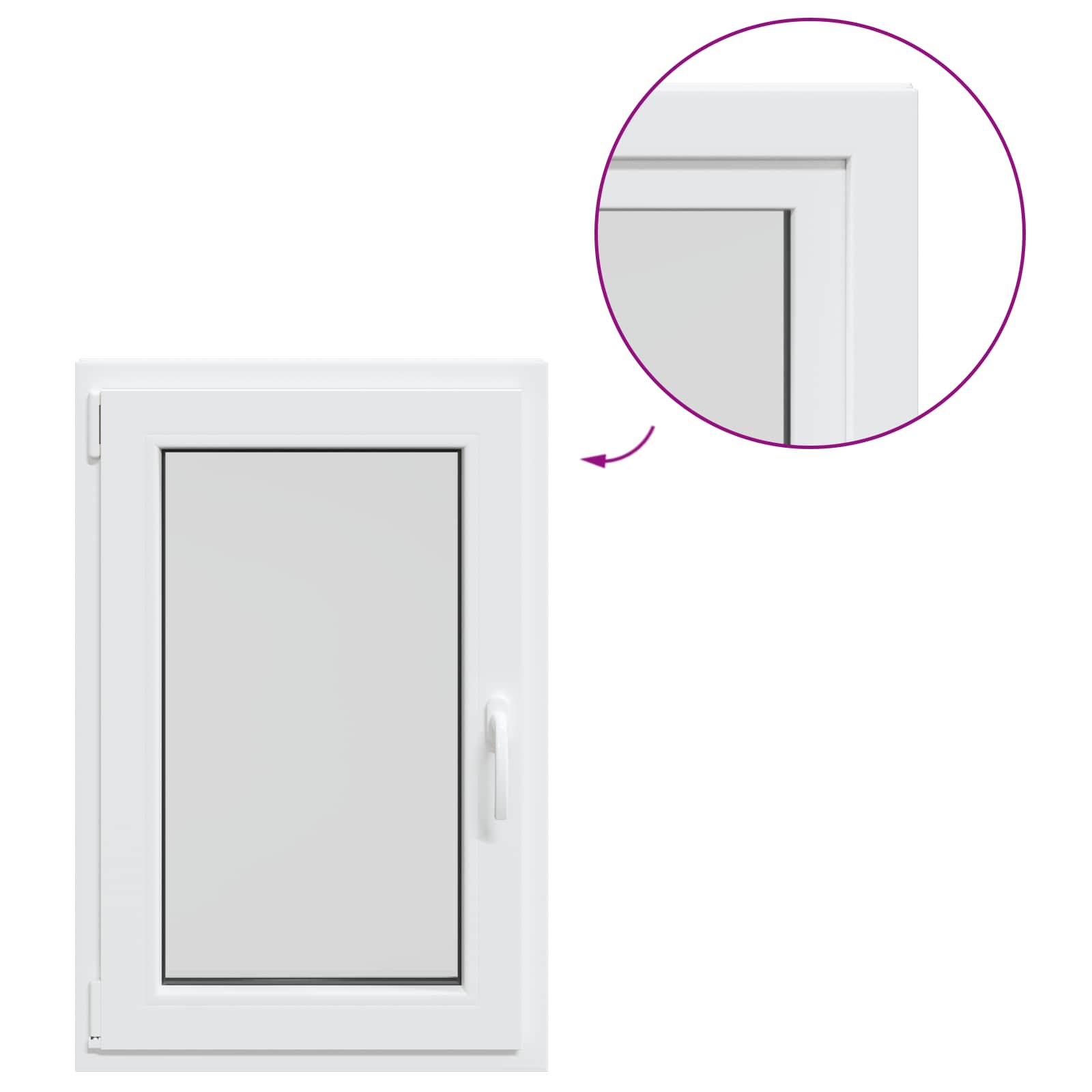 Прозорец за мазе RISOR 50 x 100 cm PVC и стъкло — изображение 2