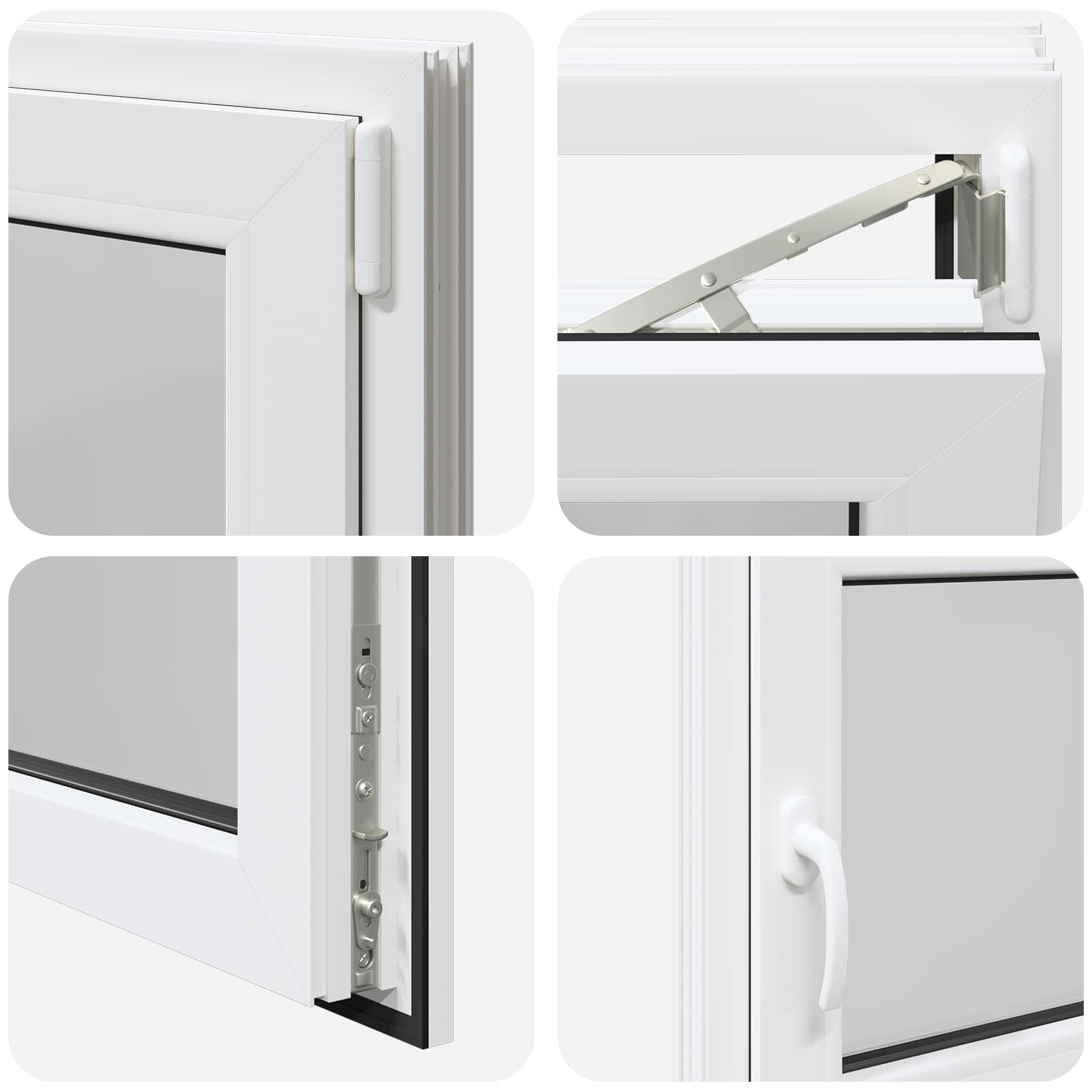 vidaXL Kellerfenster Innenseite Farbe Weiß RISOR 85 x 50 cm – Bild 7