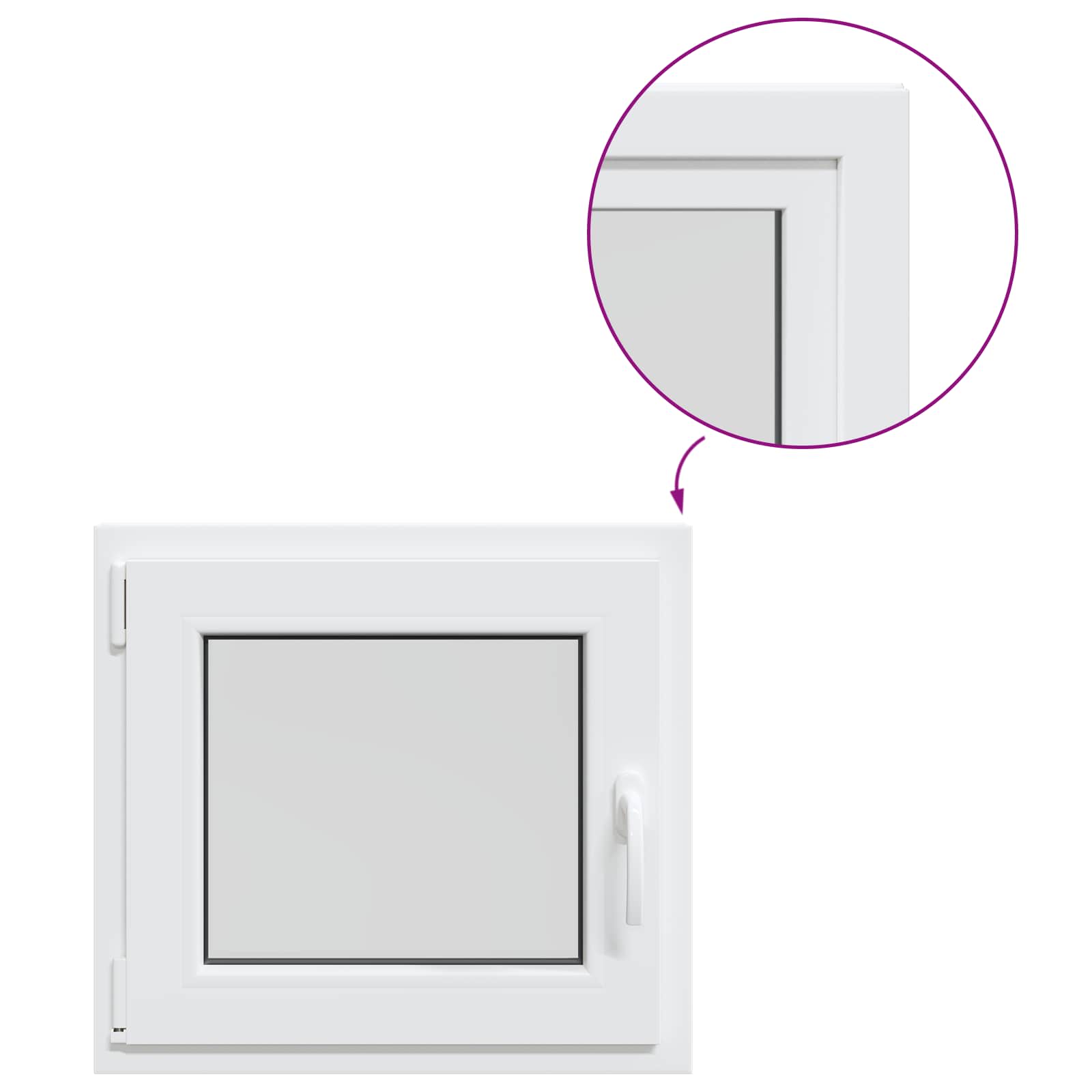 Прозорец за мазе RISOR 60 x 55 cm PVC и стъкло — изображение 2