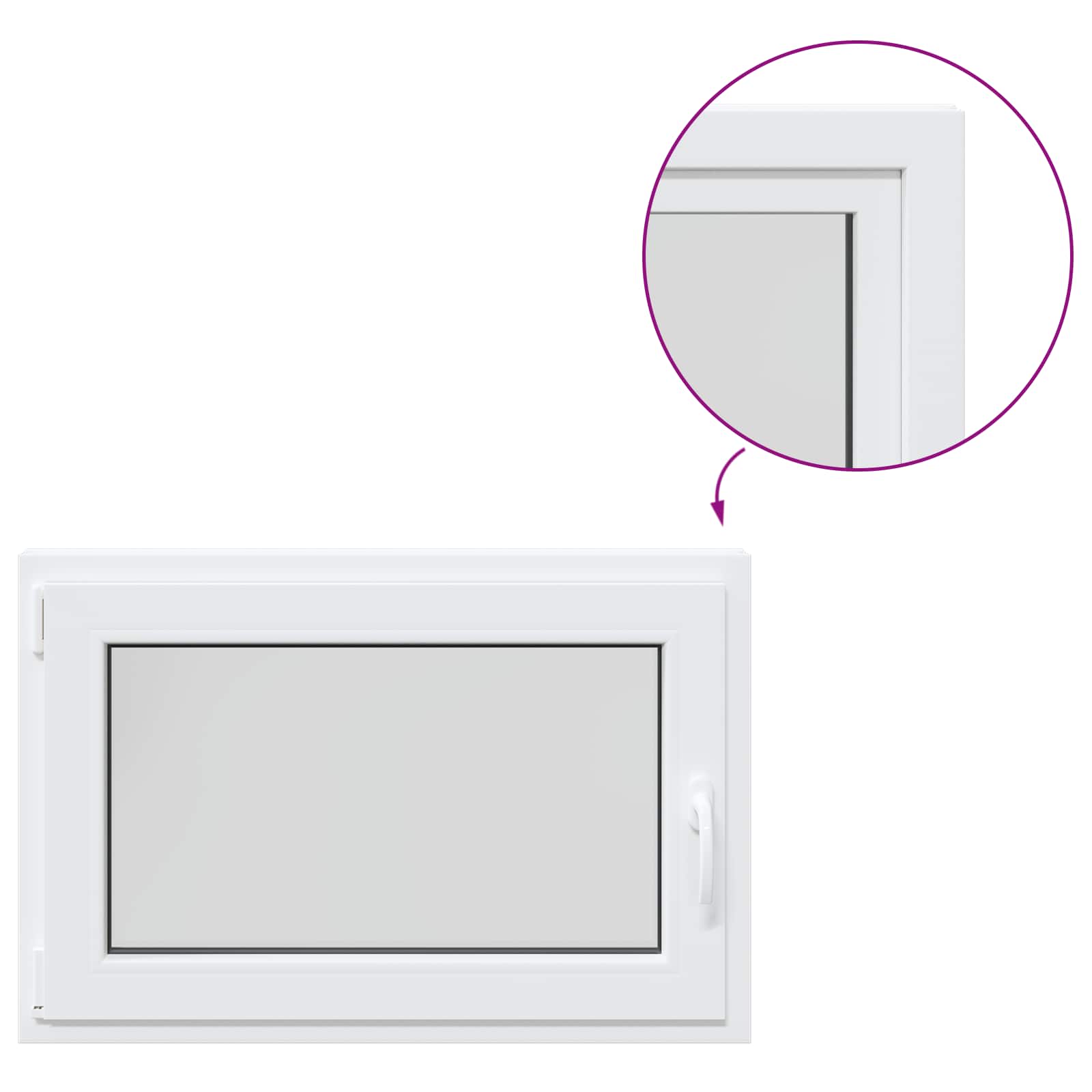 Прозорец за мазе RISOR 90 x 55 cm PVC и стъкло — изображение 2