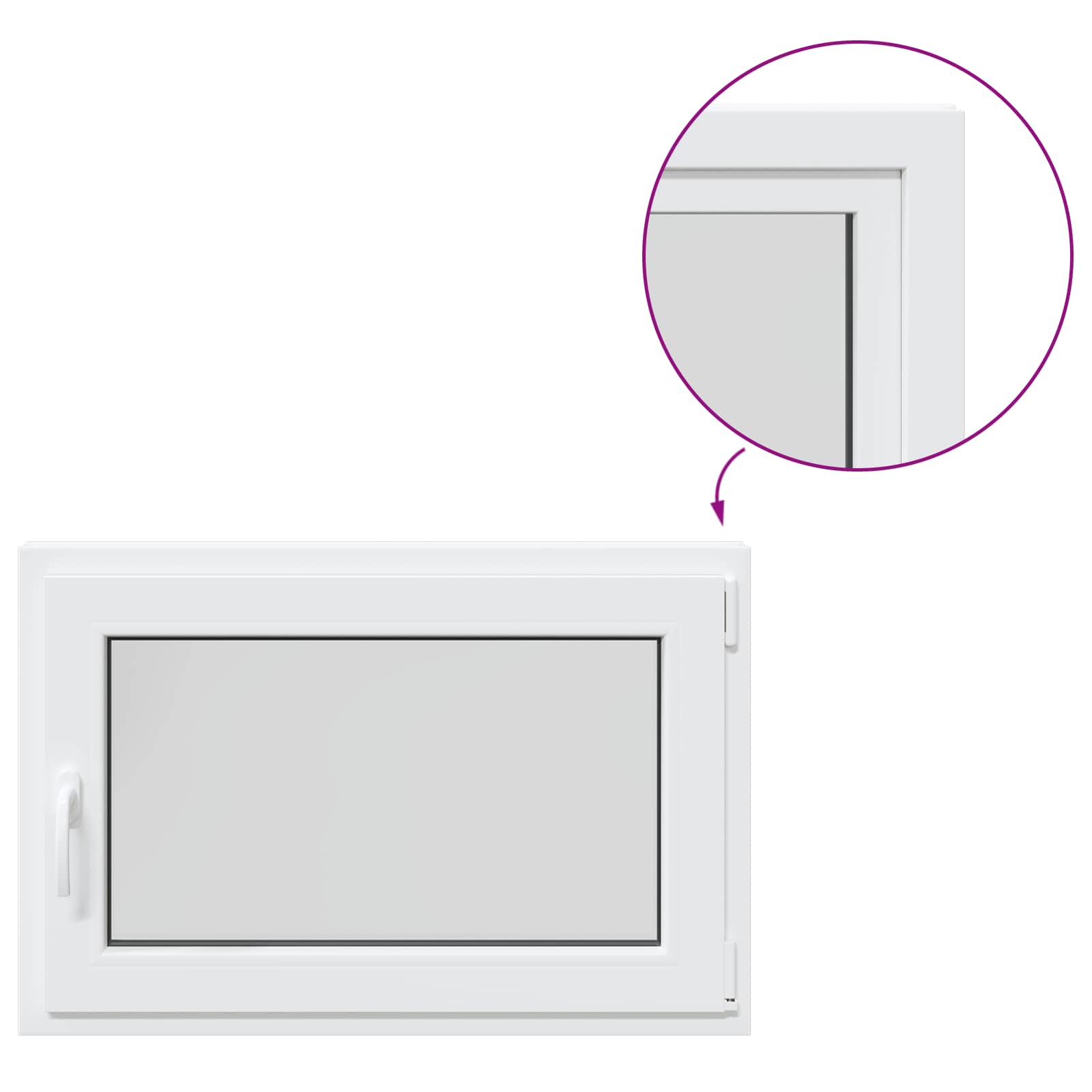 Прозорец за мазе RISOR 50 x 55 см PVC и стъкло — изображение 2