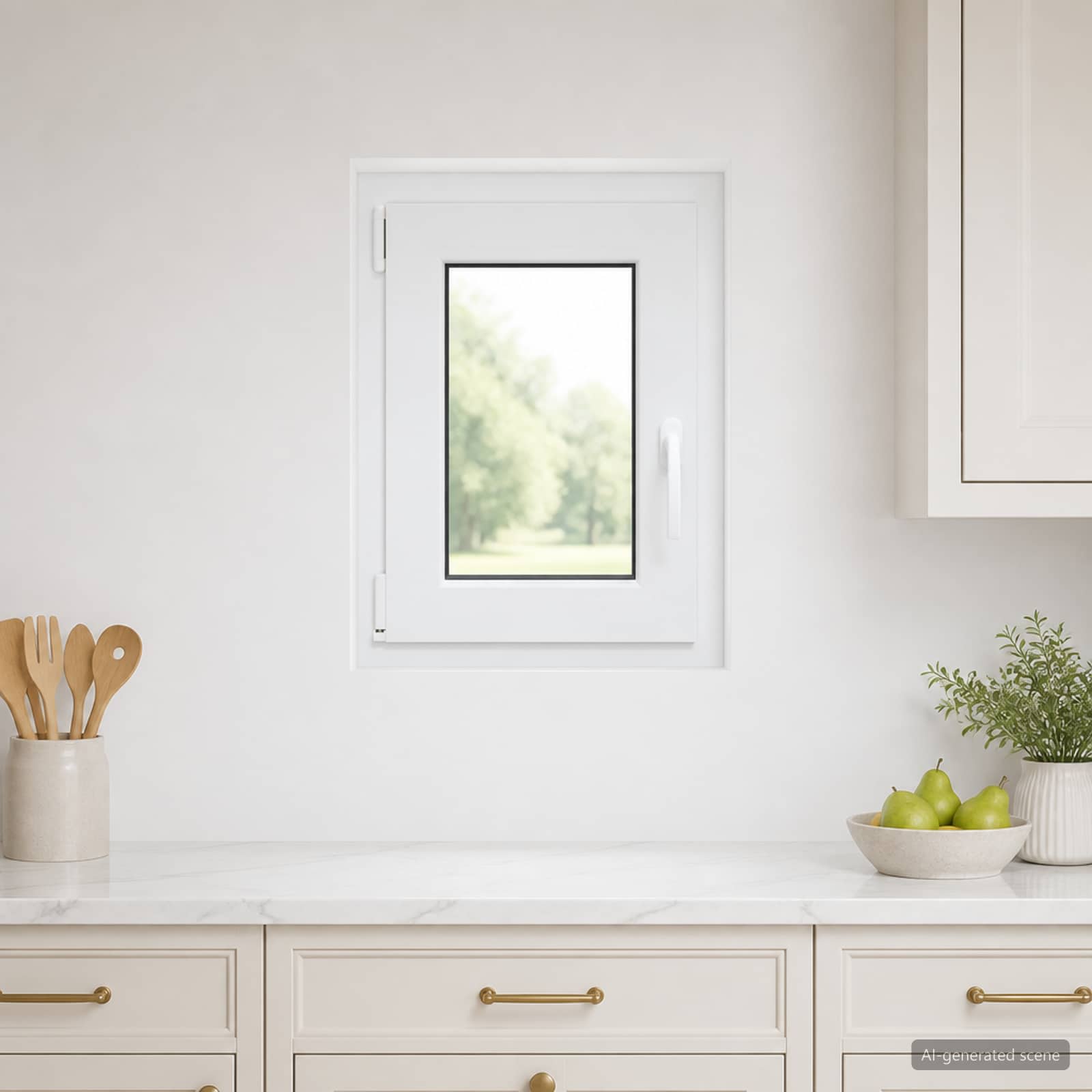 vidaXL Kældervindue RISOR 40 x 60 cm PVC og glas