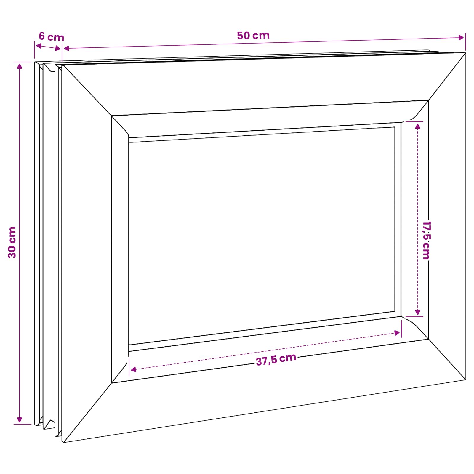 Barva notranjosti kletnega okna bela RISOR 50 x 30 cm