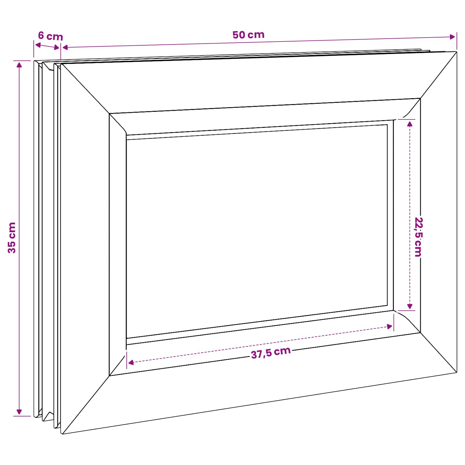 Barva notranjosti kletnega okna bela RISOR 50 x 35 cm