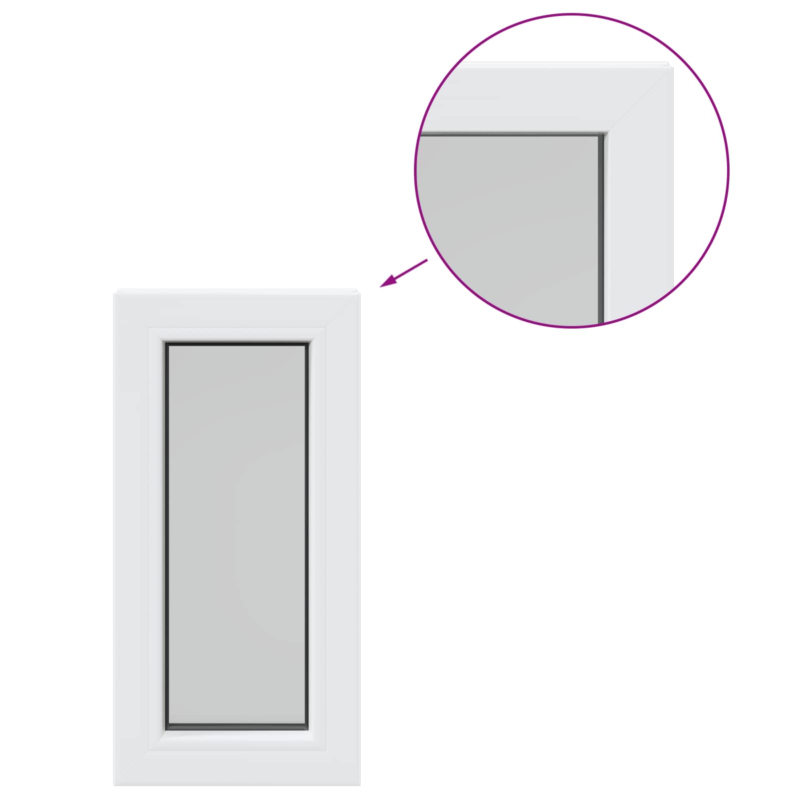 Прозорец за мазе RISOR 35 x 80 cm PVC и стъкло — изображение 2