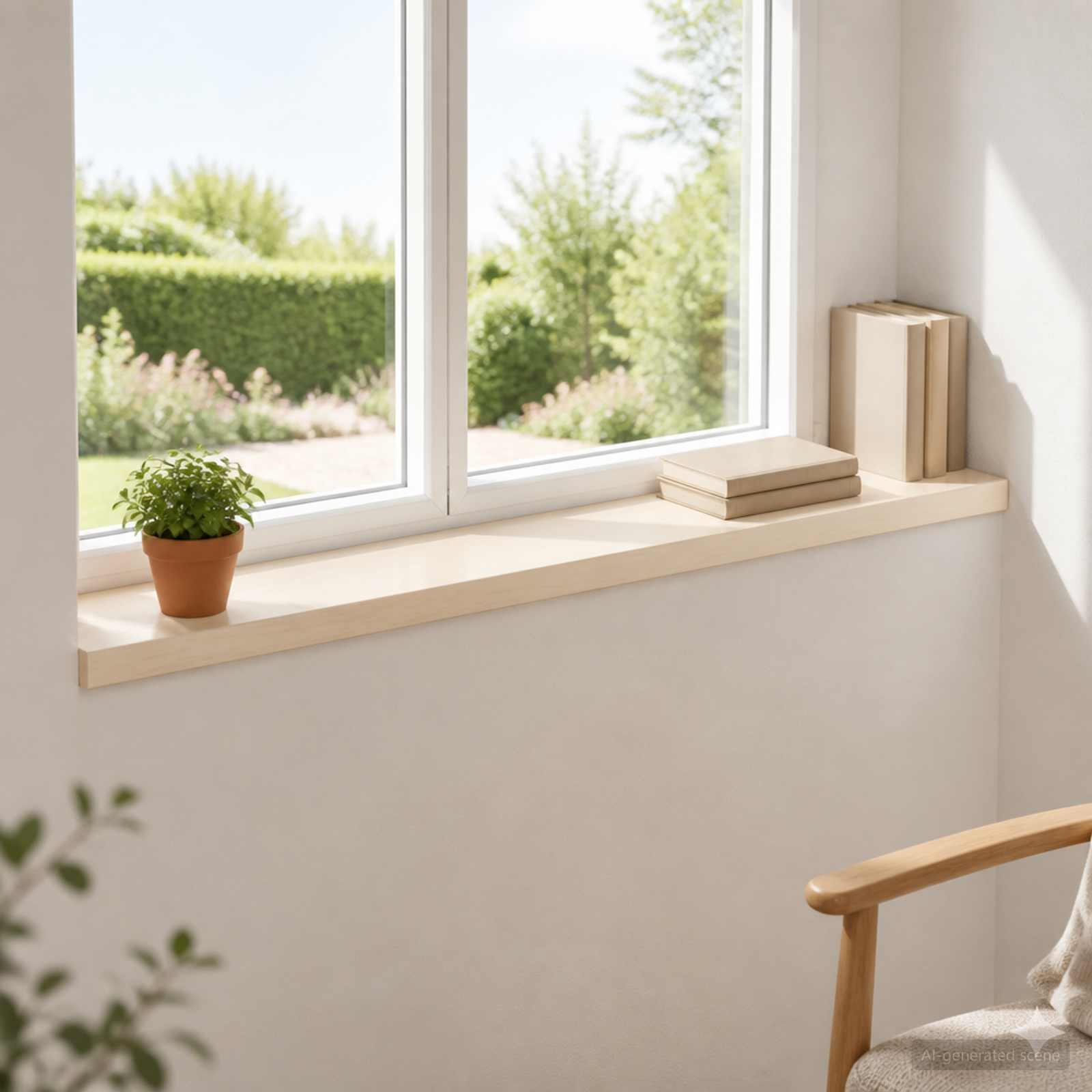 vidaXL Vinduplanker 2 stk. Hvit 90 x 20 x 2 cm Massivt Eiketre