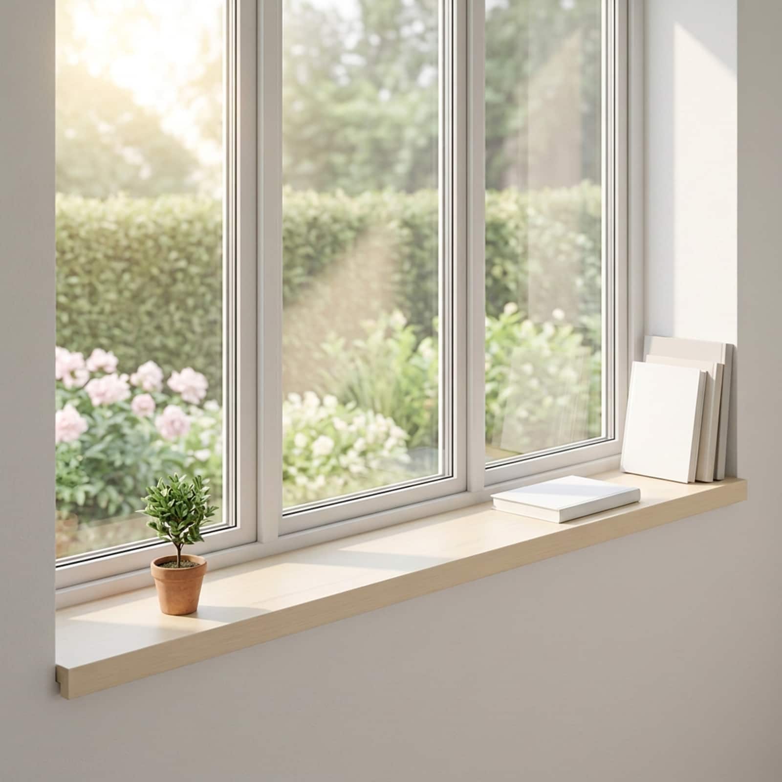 vidaXL Vinduplanker 2 stk. Hvit 110 x 15 x 2 cm Massivt Eiketre