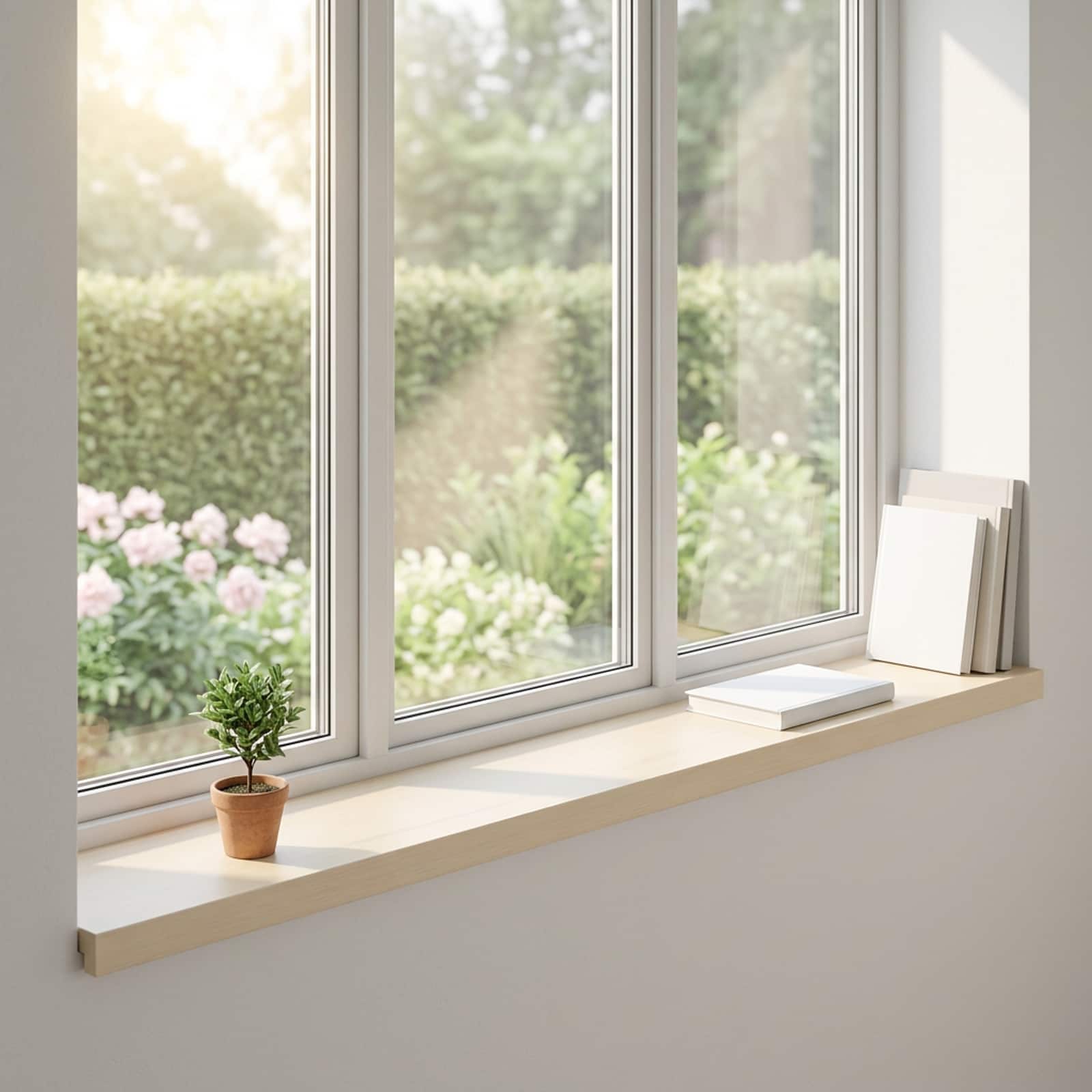 vidaXL Vindueskarme 2 stk. Hvid 140 x 15 x 2 cm Massivt Eg Træ