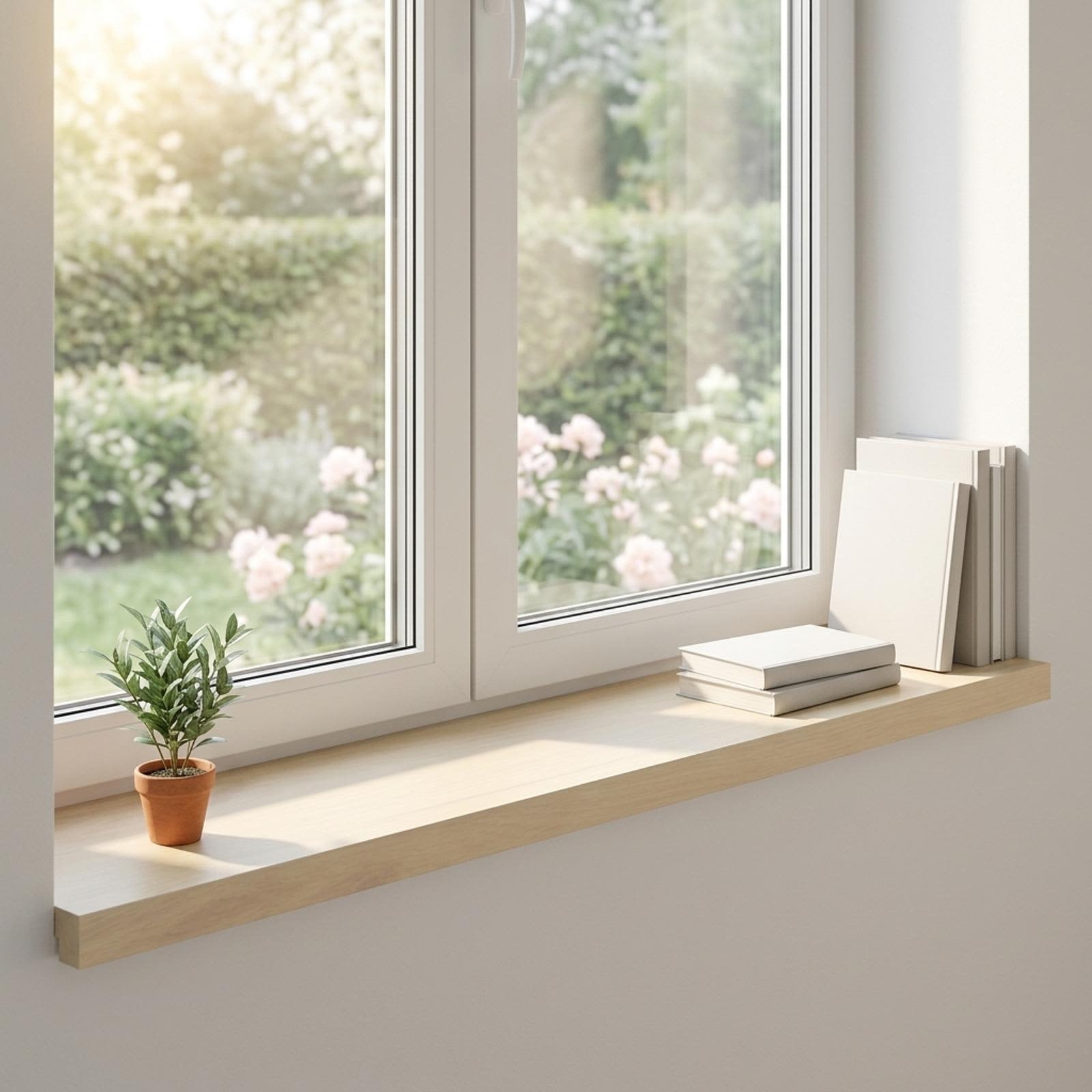 vidaXL Vinduplanker 2 stk. Hvit 70 x 30 x 2 cm Massivt Eiketre