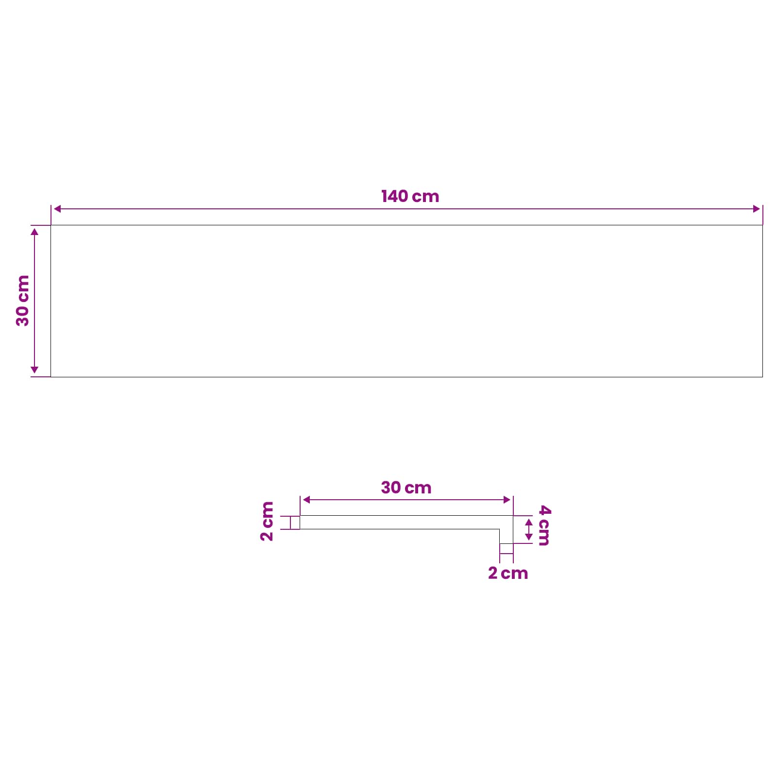 vidaXL Fensterbänke 2 stk. Weiß 140 x 30 x 2 cm Massivholz Eiche – Bild 8