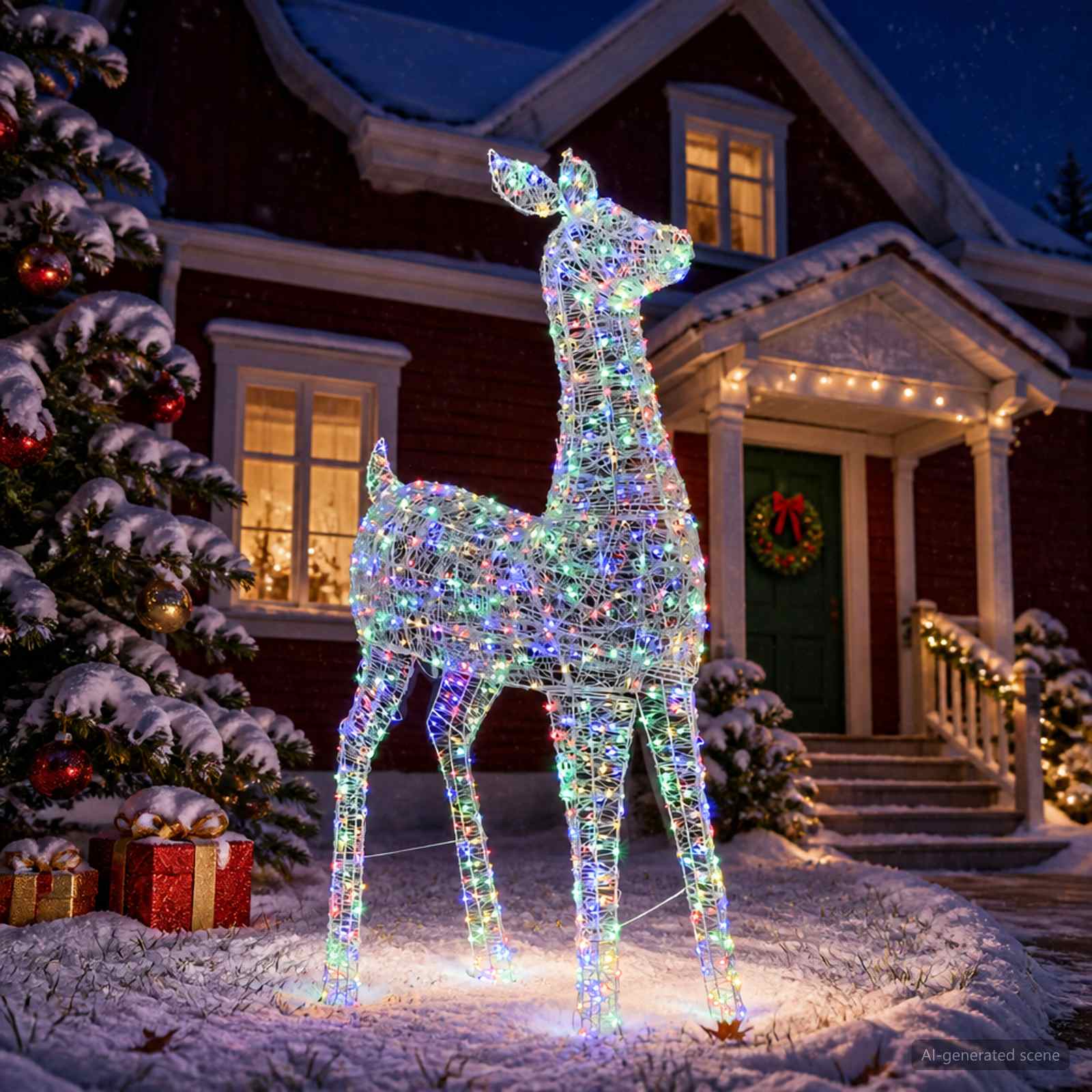 vidaXL LED-rensdyr til julebelysning LOVIISA 900 LED'er Flerfarvet
