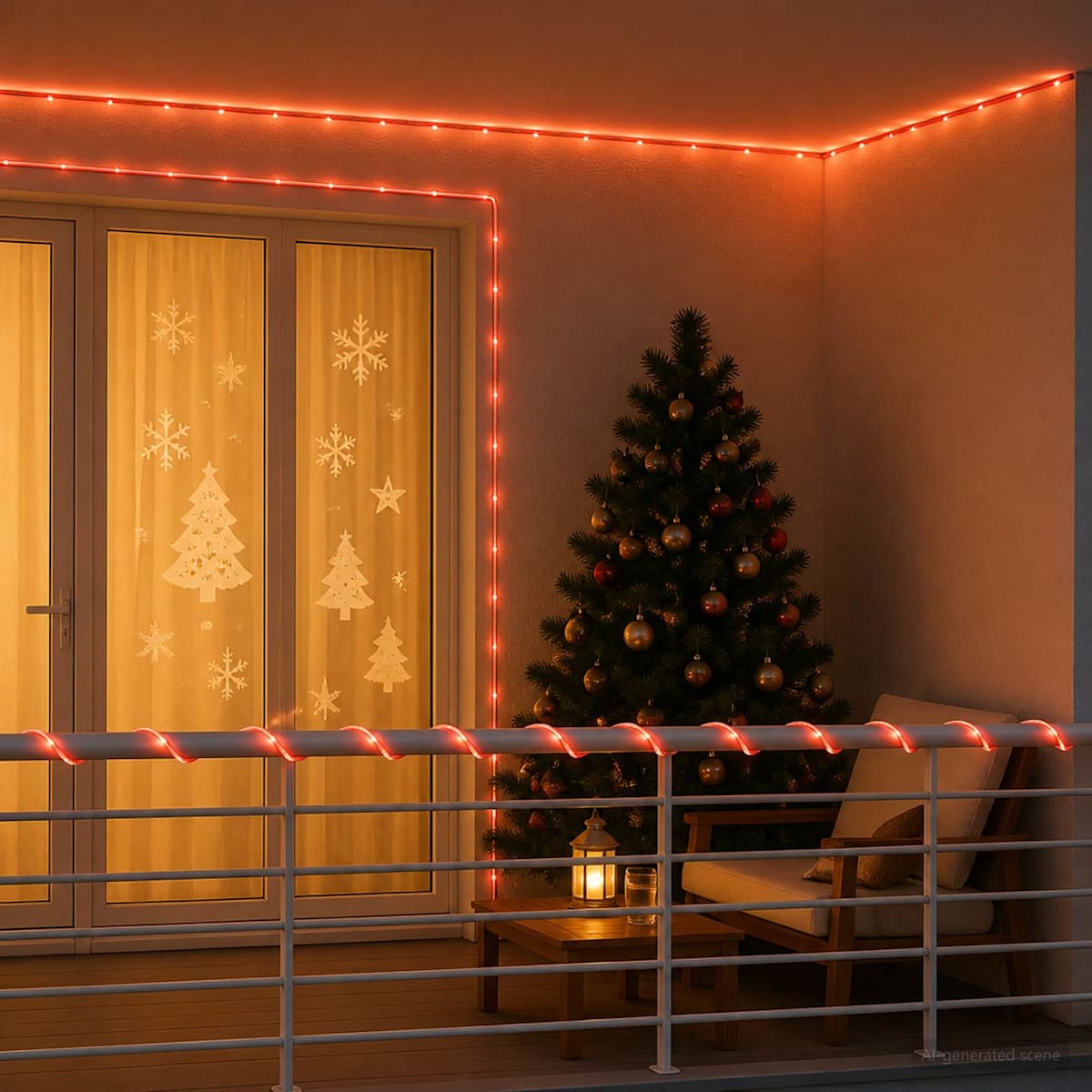 LED-lysslange til jul 1200 LED'er Rød