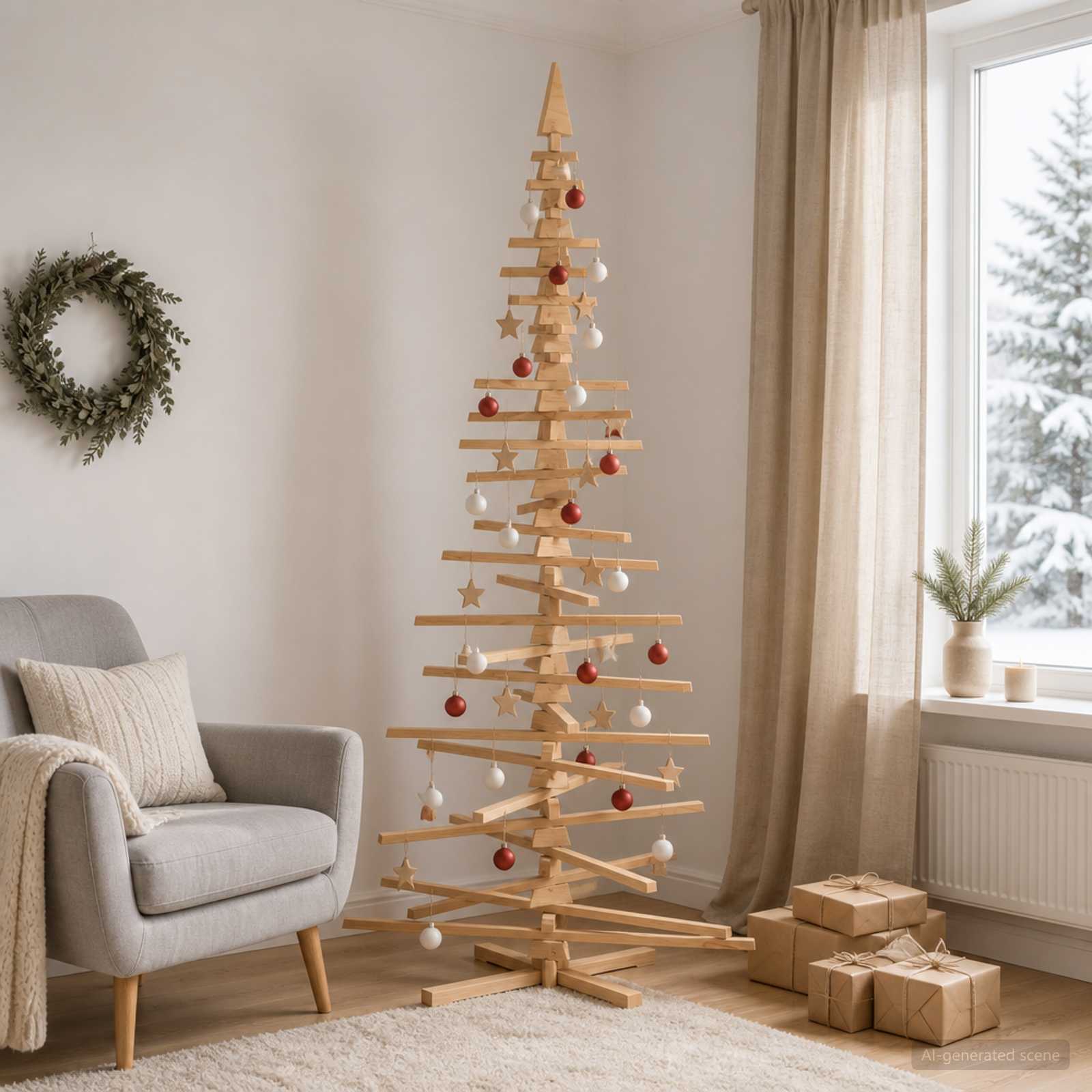 vidaXL Træ juletræ KOTKA 240 cm Massivt fyrretræ Brun Finish