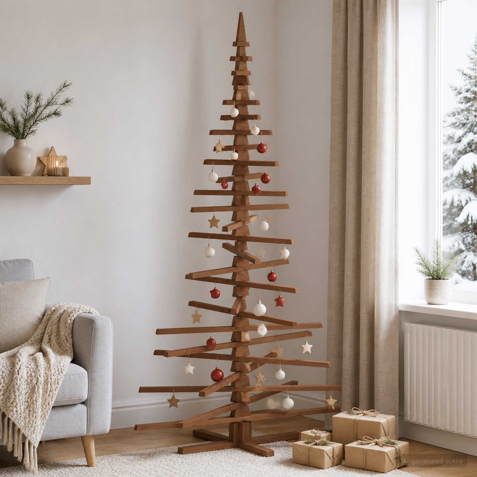 vidaXL - Houten - kerstboom - KOTKA - 210 - cm - Massief - grenenhout