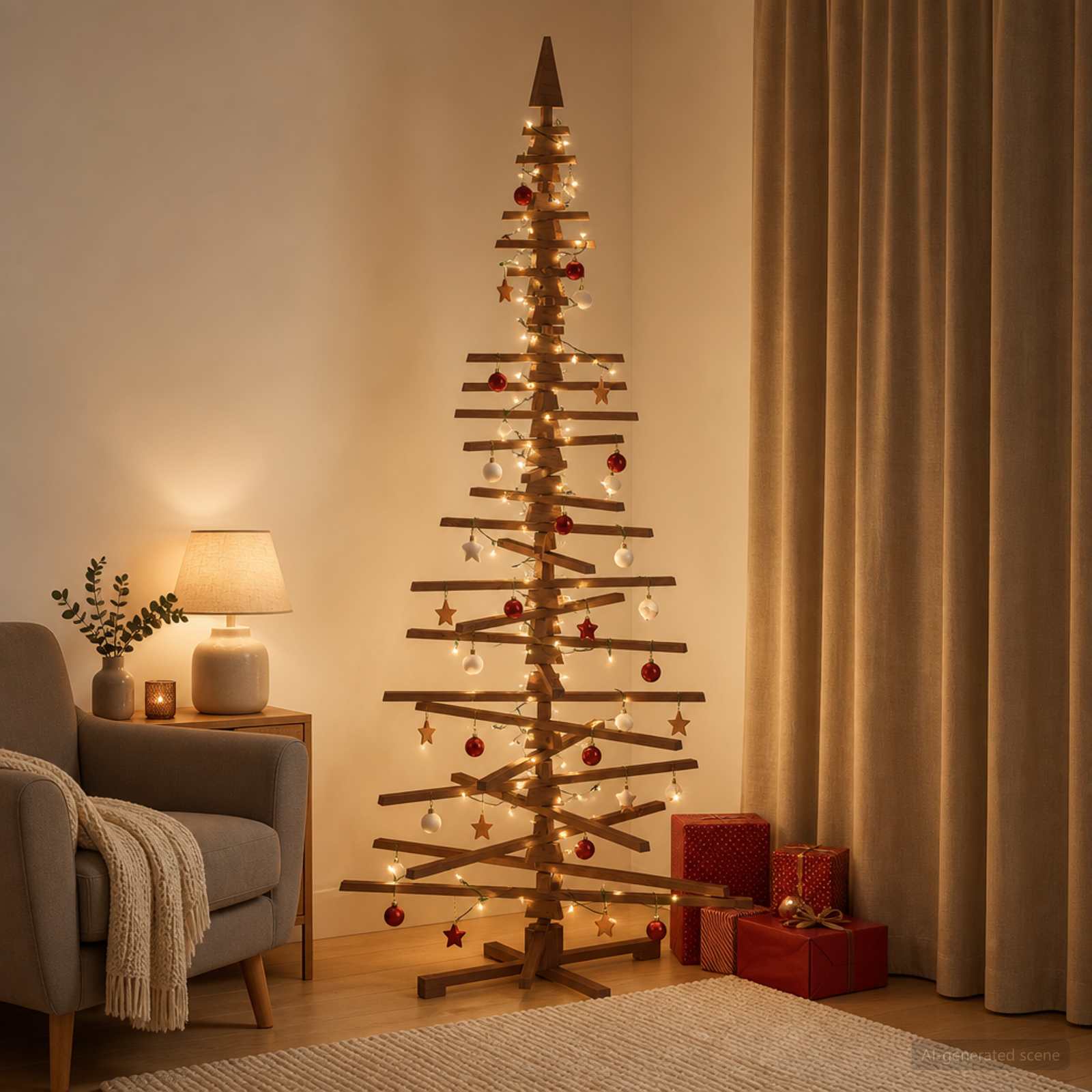 vidaXL Træ juletræ KOTKA 240 cm Massivt fyrretræ Mørkebrun Finish