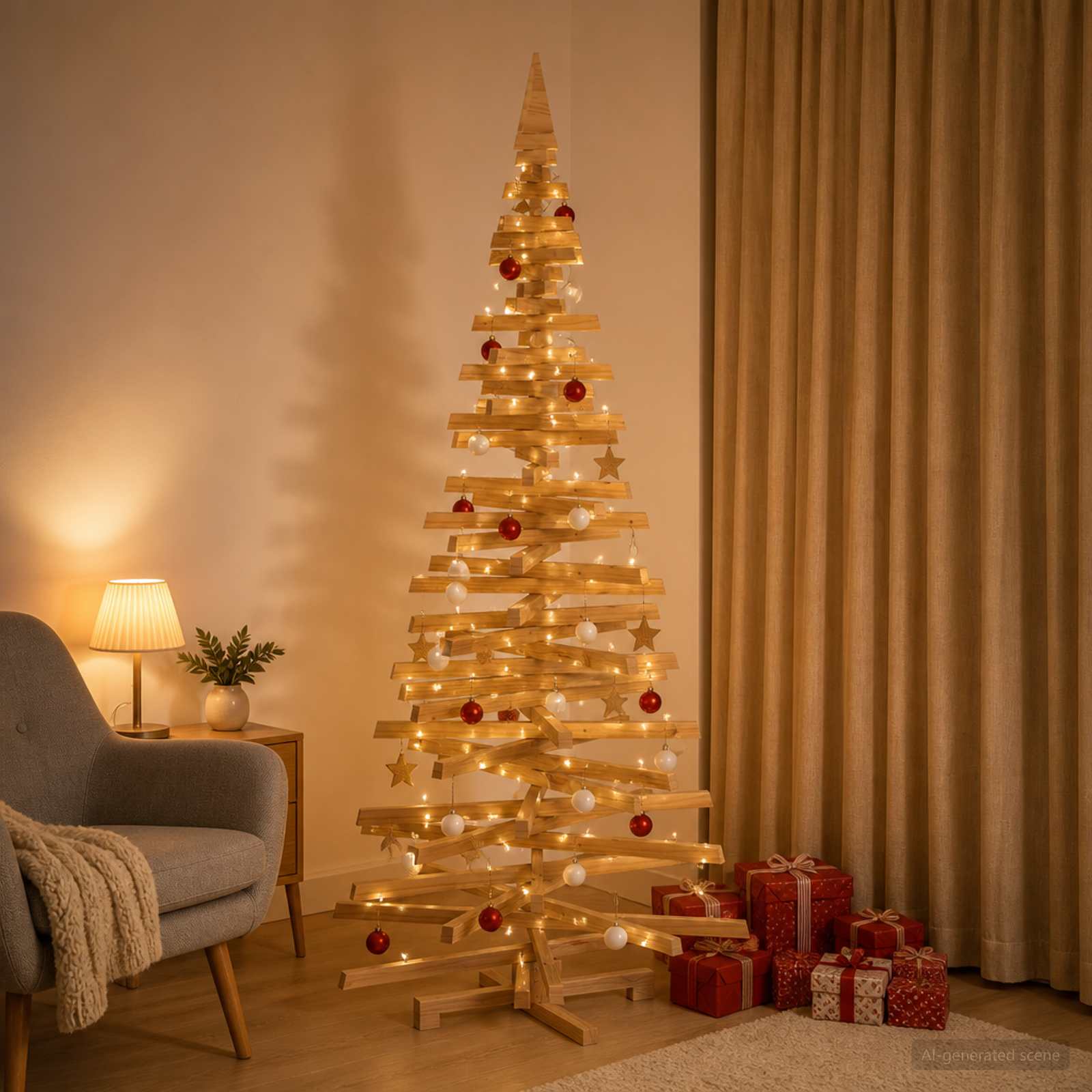 vidaXL Træ juletræ KOTKA 240 cm Massivt fyrretræ Brun Finish