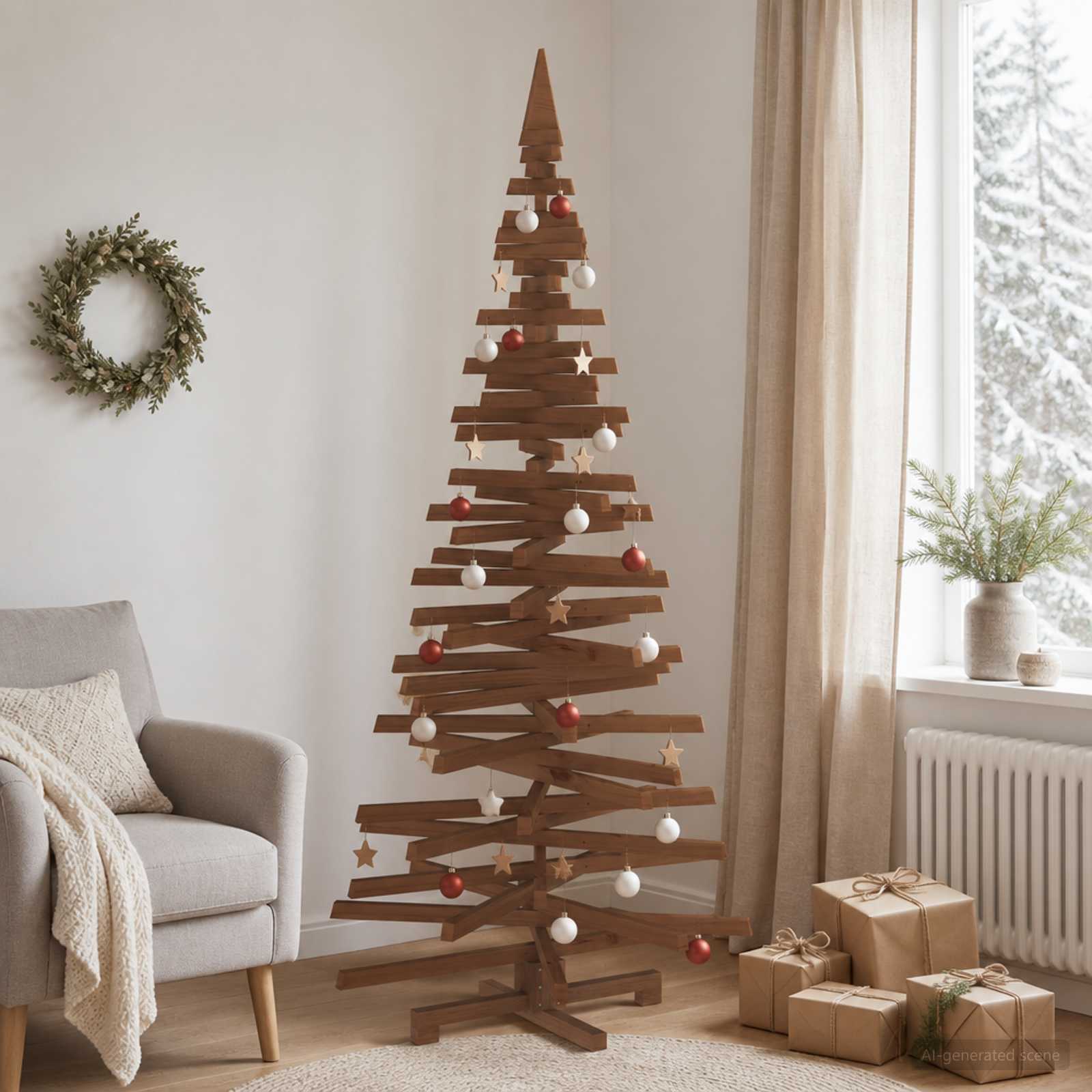 Leseno božično drevo KOTKA 240 cm Trdna borovina