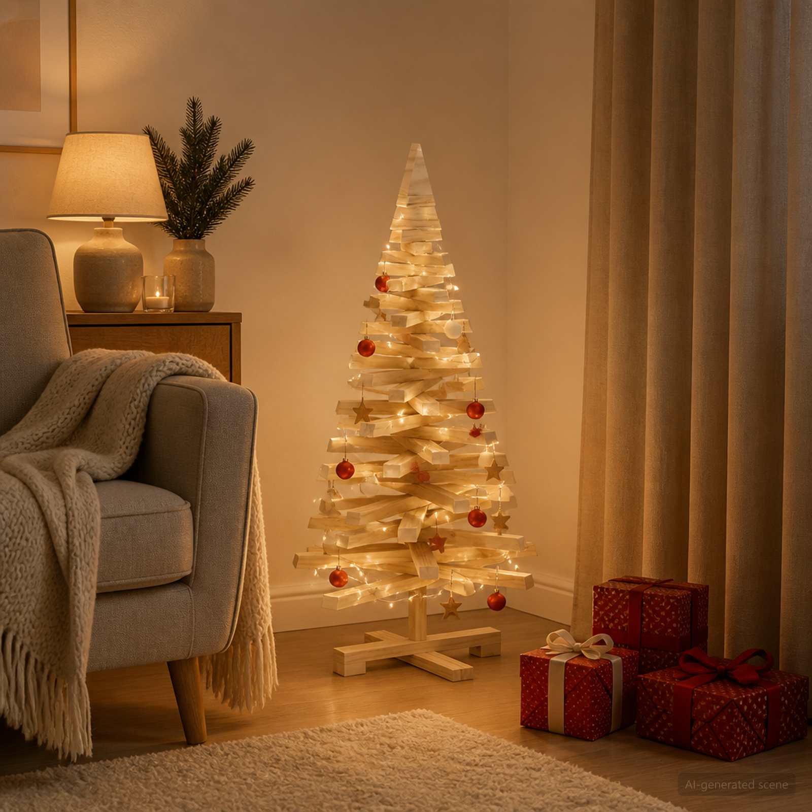 vidaXL Træ juletræ KOTKA 90 cm Massivt fyrretræ Naturlig