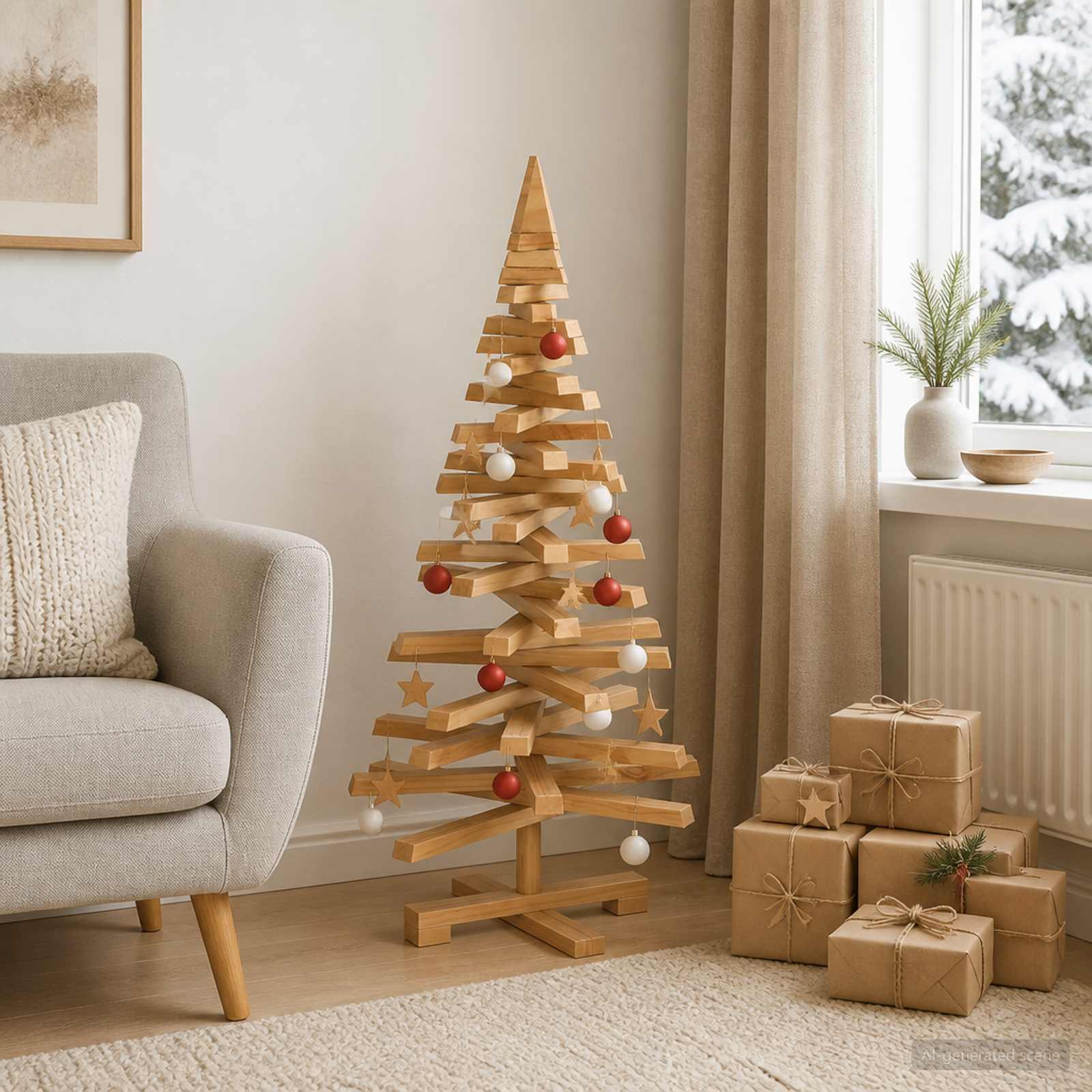 vidaXL - Houten - kerstboom - KOTKA - 90 - cm - Massief - grenenhout