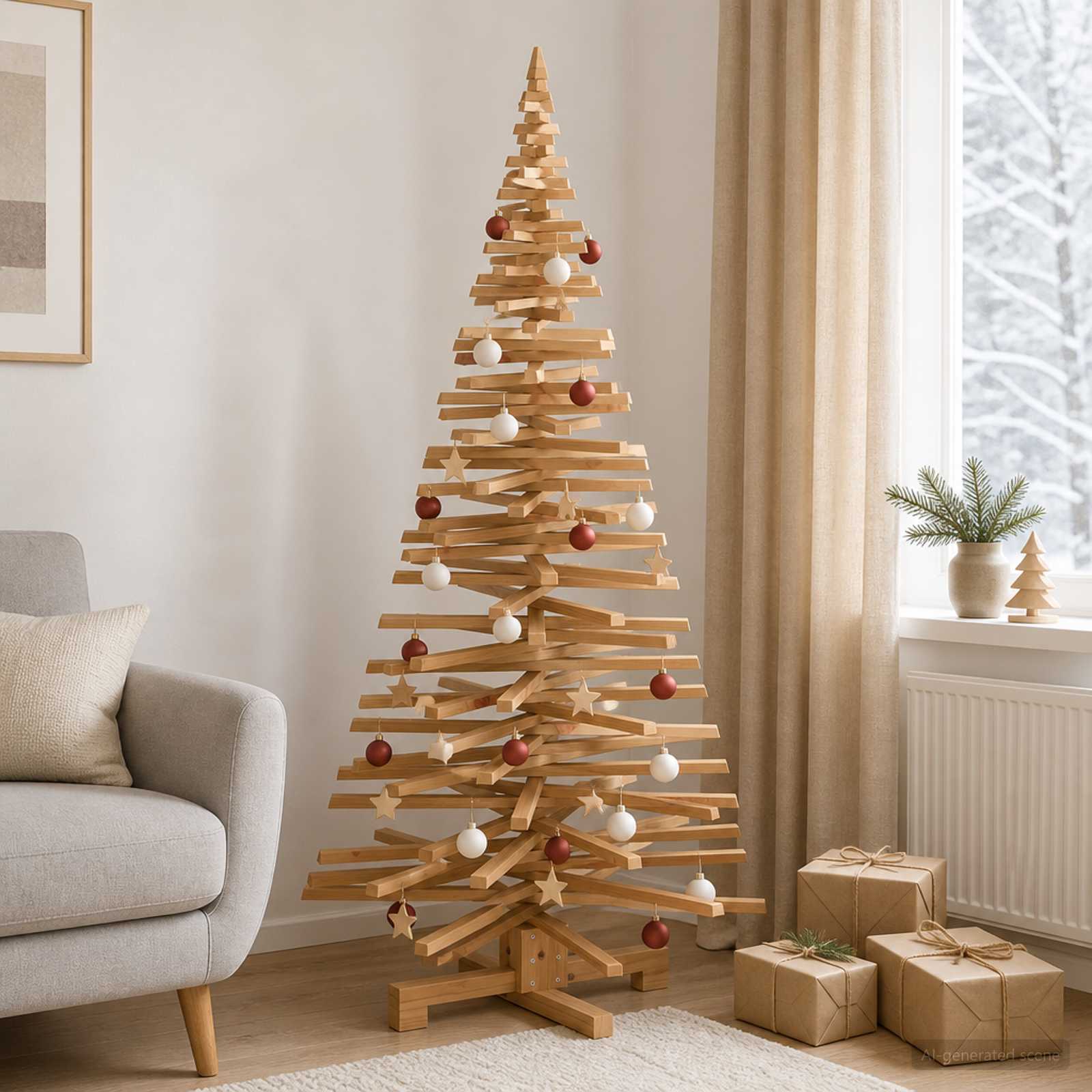 vidaXL Træ juletræ KOTKA 180 cm Massivt fyrretræ Brun Finish
