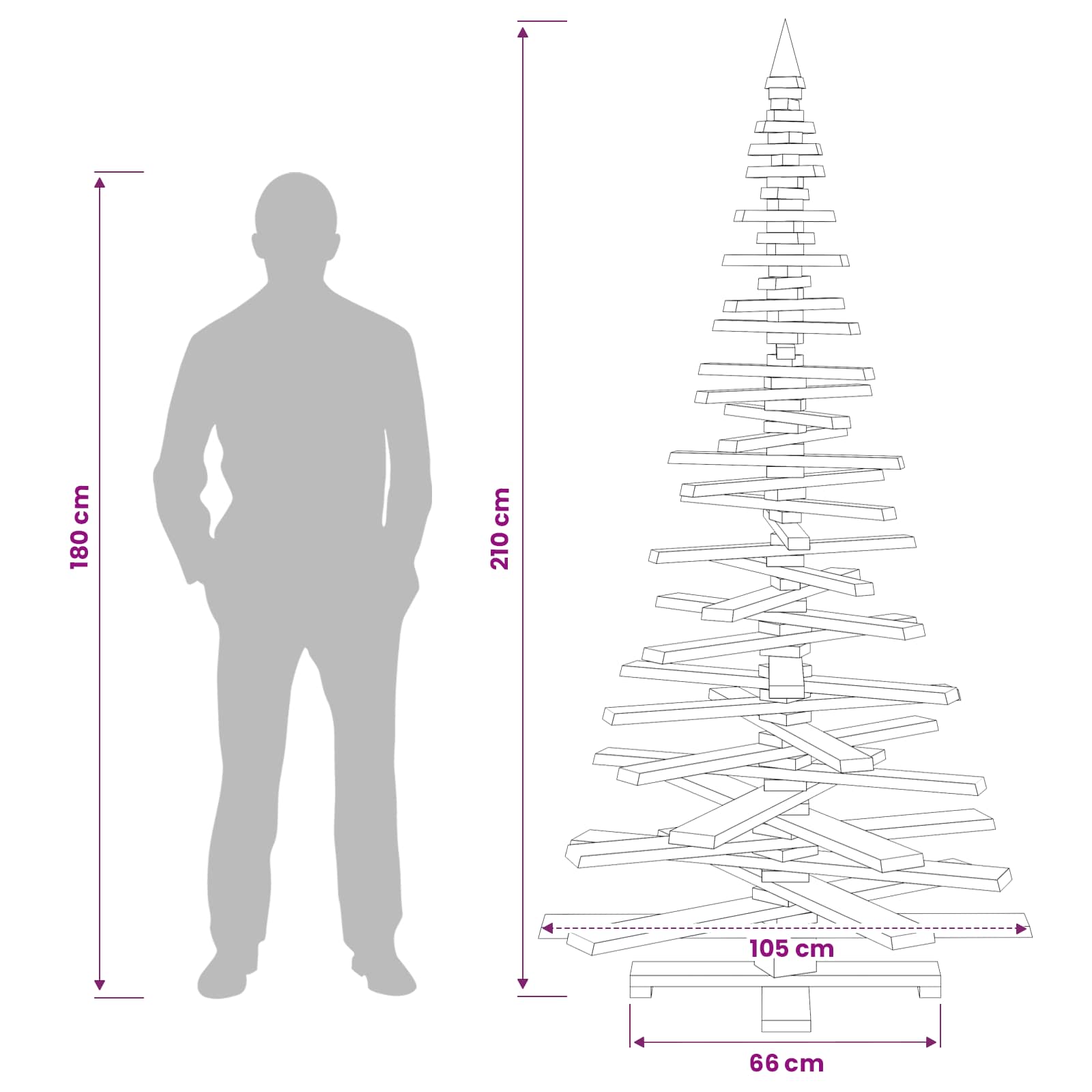 Wooden Christmas Tree KOTKA size guide