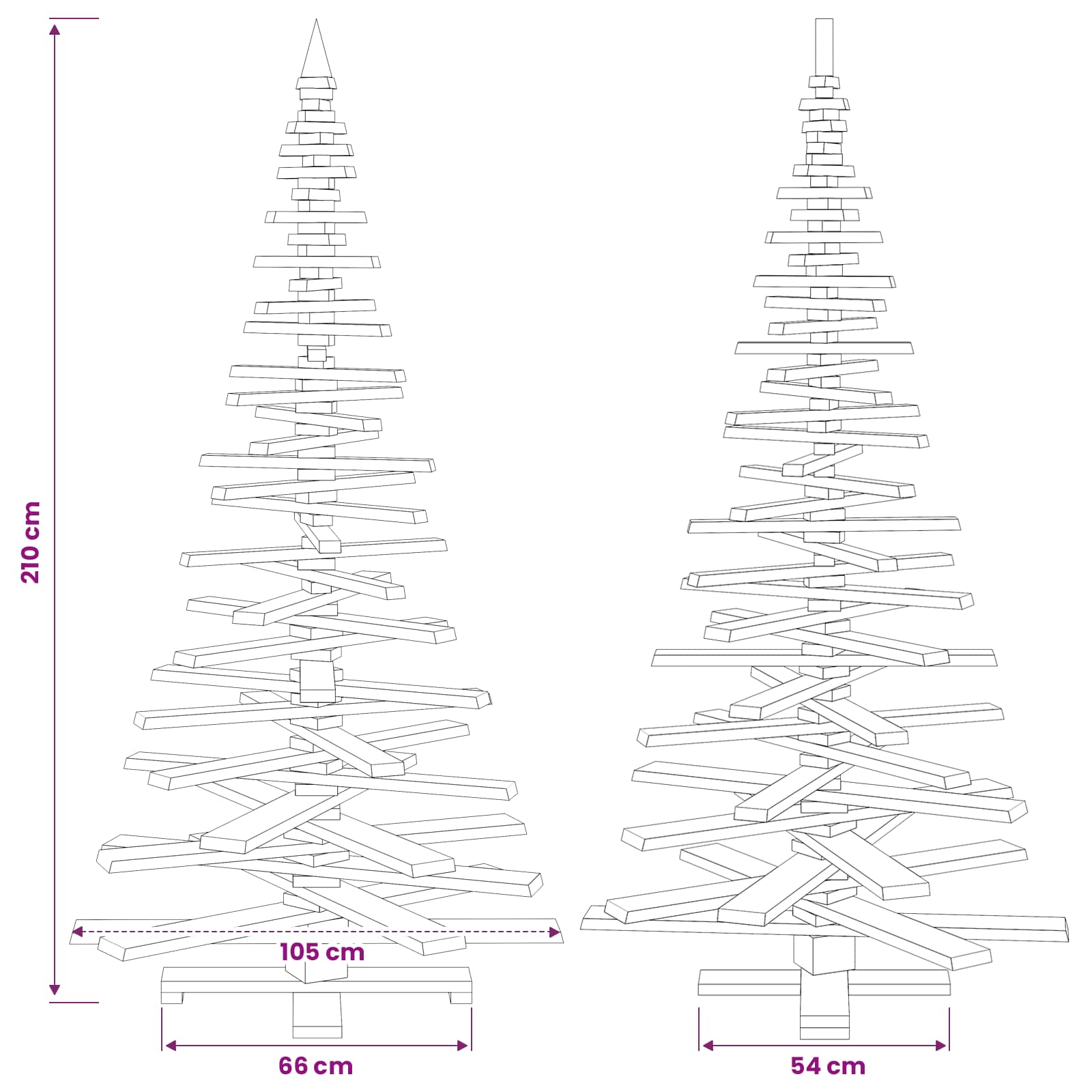 Wooden Christmas Tree KOTKA size guide