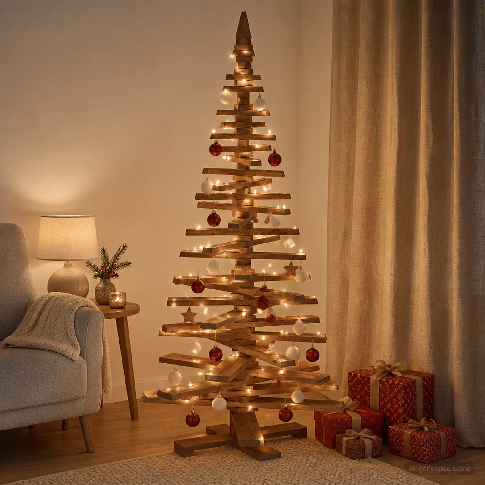 Leseno božično drevo KOTKA 180 cm Trdna borovina