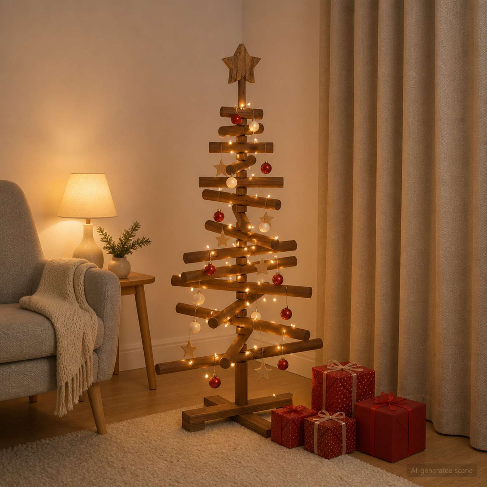 vidaXL Træ juletræ KOTKA 90 cm Massivt fyrretræ Mørkebrun Finish