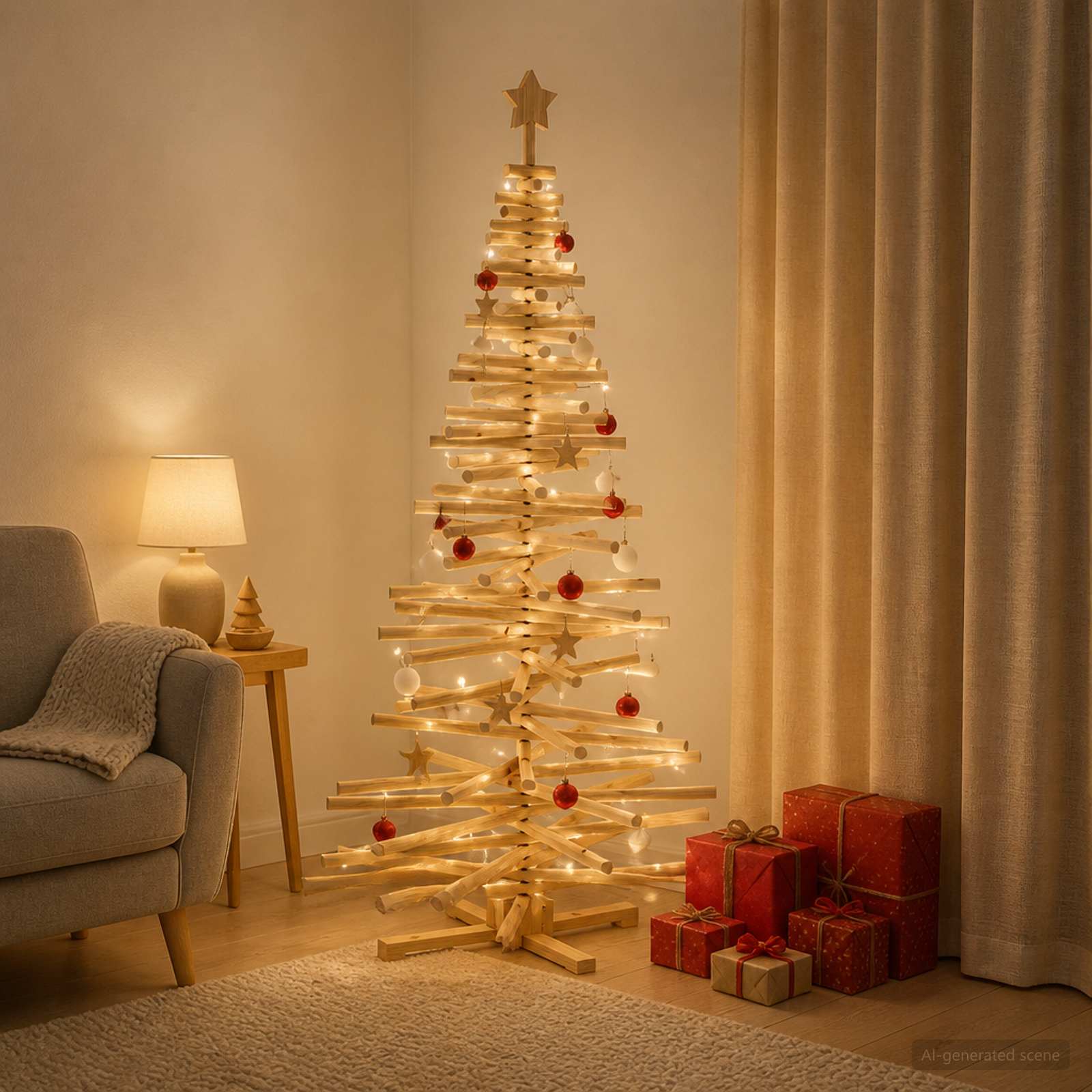 vidaXL Træ juletræ KOTKA 180 cm Massivt fyrretræ Naturlig