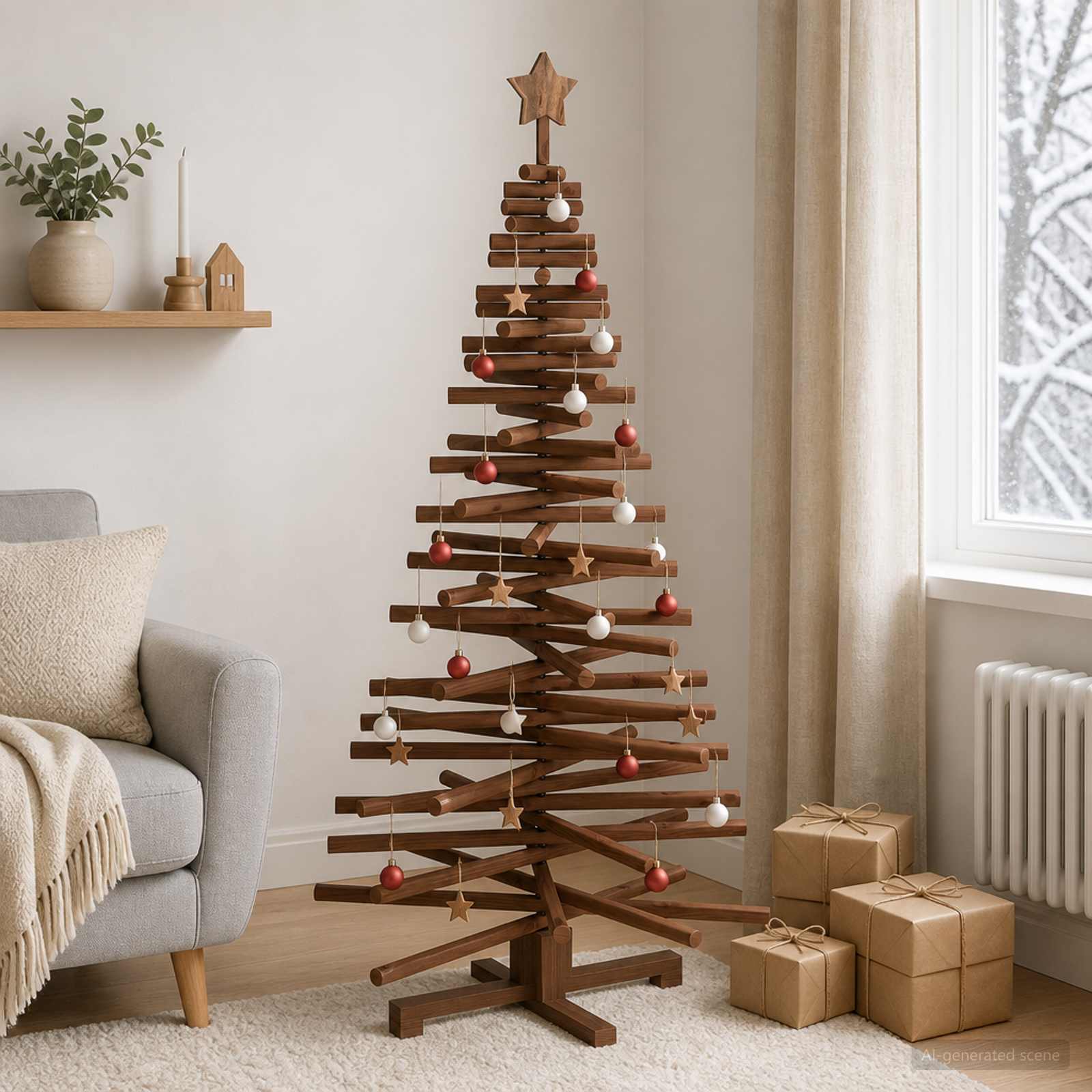 Leseno božično drevo KOTKA 150 cm Trdna borovina