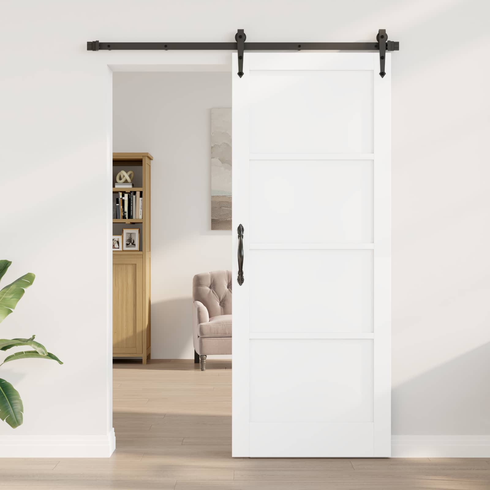 vidaXL Notranja vrata Bela 83 x 211 cm Vezani les