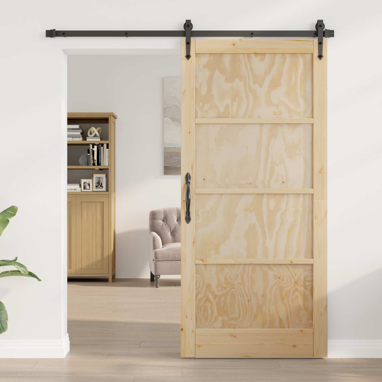 vidaXL Notranja vrata Naravna 93 x 202 cm Vezani les