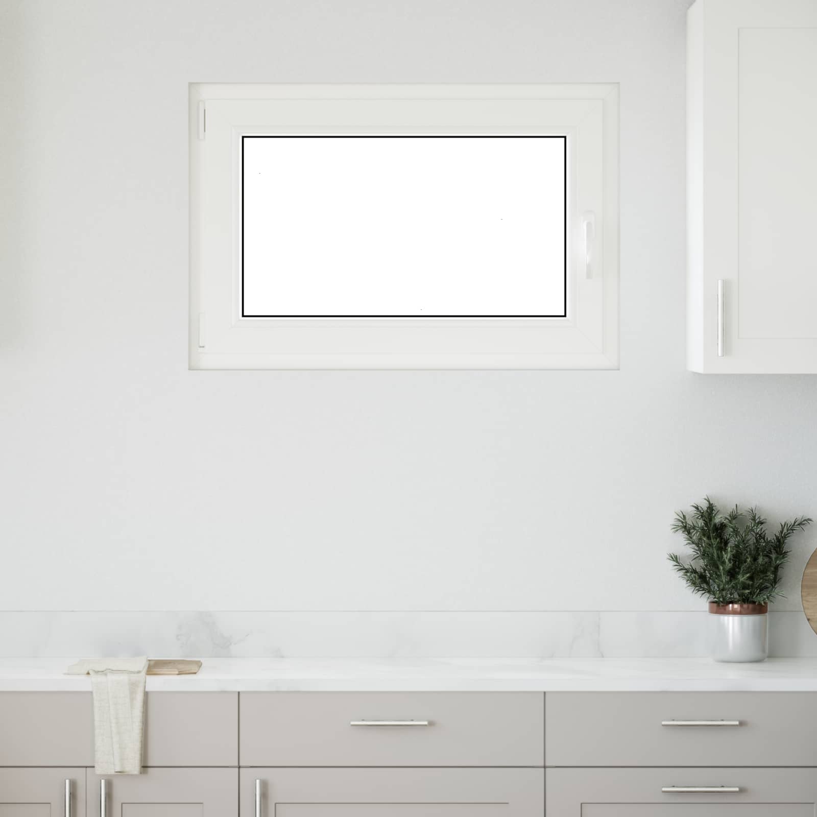 Okno za klet RISOR 90 x 70 cm PVC in steklo Bela