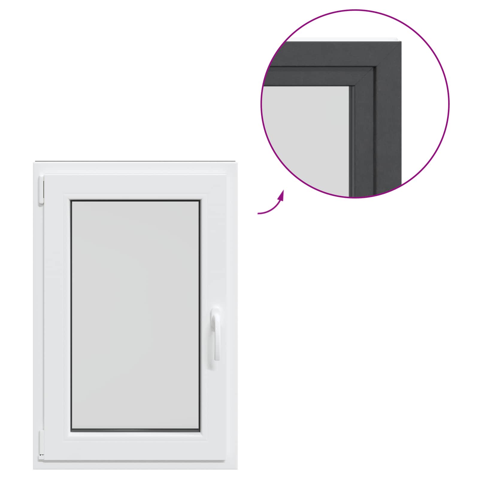 Notranja barva okna za klet bela RISOR 60 x 80 cm