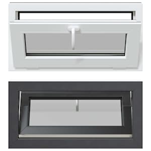 Okeno do suterénu RISOR 80 x 40 cm PVC a sklo Antracitová - obrázek 2