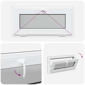 Okeno do suterénu RISOR 80 x 40 cm PVC a sklo Antracitová - obrázek 10