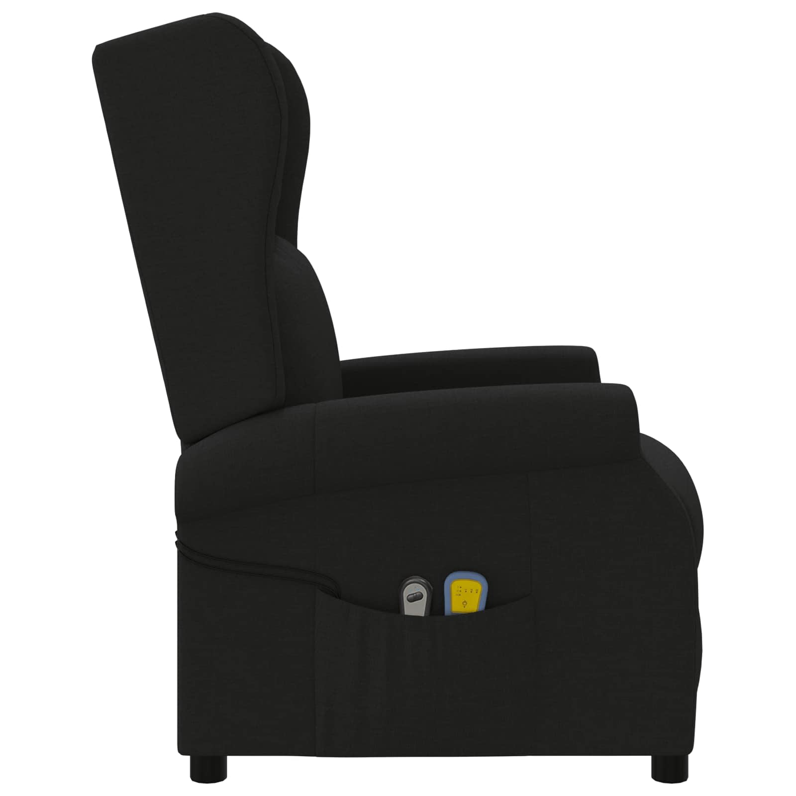 vidaXL Wing Back elektrischer Massagesessel Schwarz Stoff – Bild 5