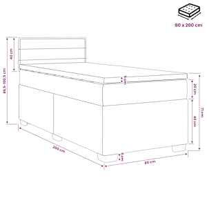 Postel boxspring s matrací Světle šedá 80 x 200 cm Textil - obrázek 10