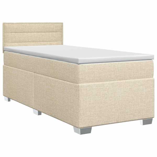 vidaXL Vedruvoodi madratsiga peaga Kreemjas 80 x 200 cm kangas