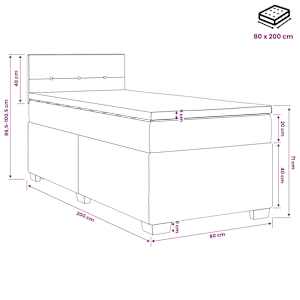 Postel boxspring s matrací Tmavě hnědá 80 x 200 cm Textil - obrázek 10