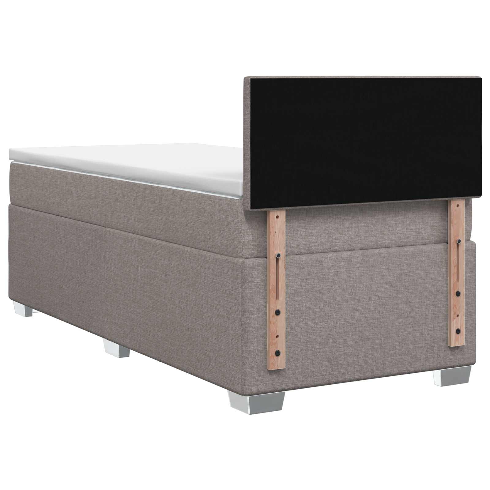 Postelja boxspring z vzmetnico Taupe 80 x 200 cm Blago