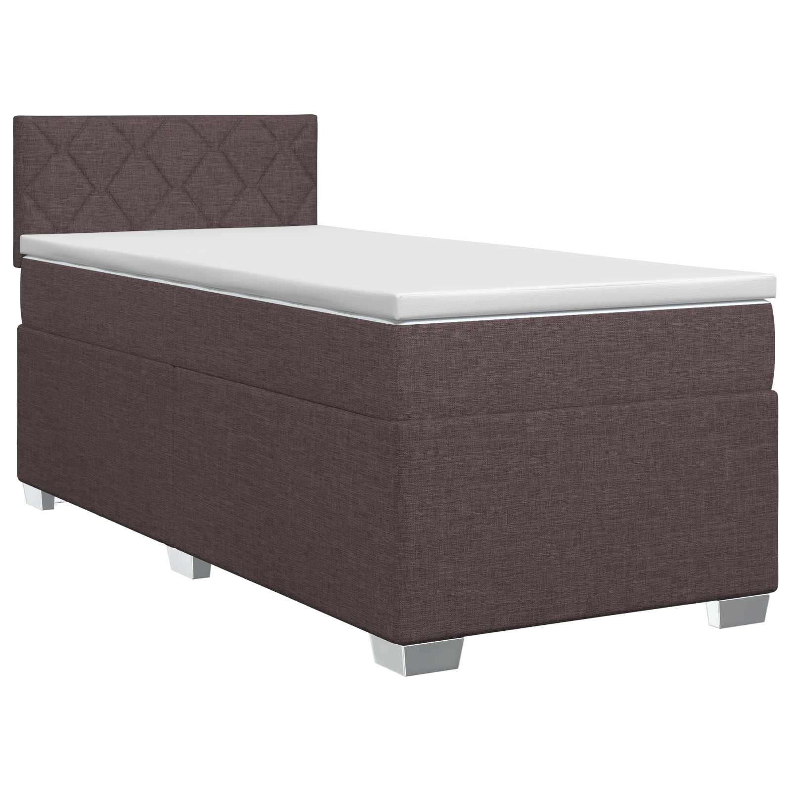 vidaXL Pat boxspring cu saltea Maro închis 80 x 200 cm Țesătură