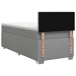 Postel boxspring s matrací Světle šedá 90 x 190 cm Textil - obrázek 7