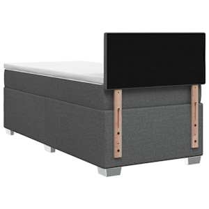 Postel boxspring s matrací s čelo Tmavě šedá 90 x 190 cm Textil - obrázek 7