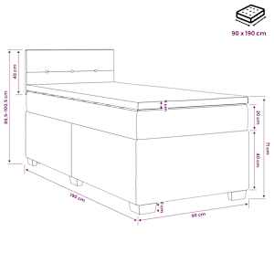 Postel boxspring s matrací s čelo Tmavě šedá 90 x 190 cm Textil - obrázek 10